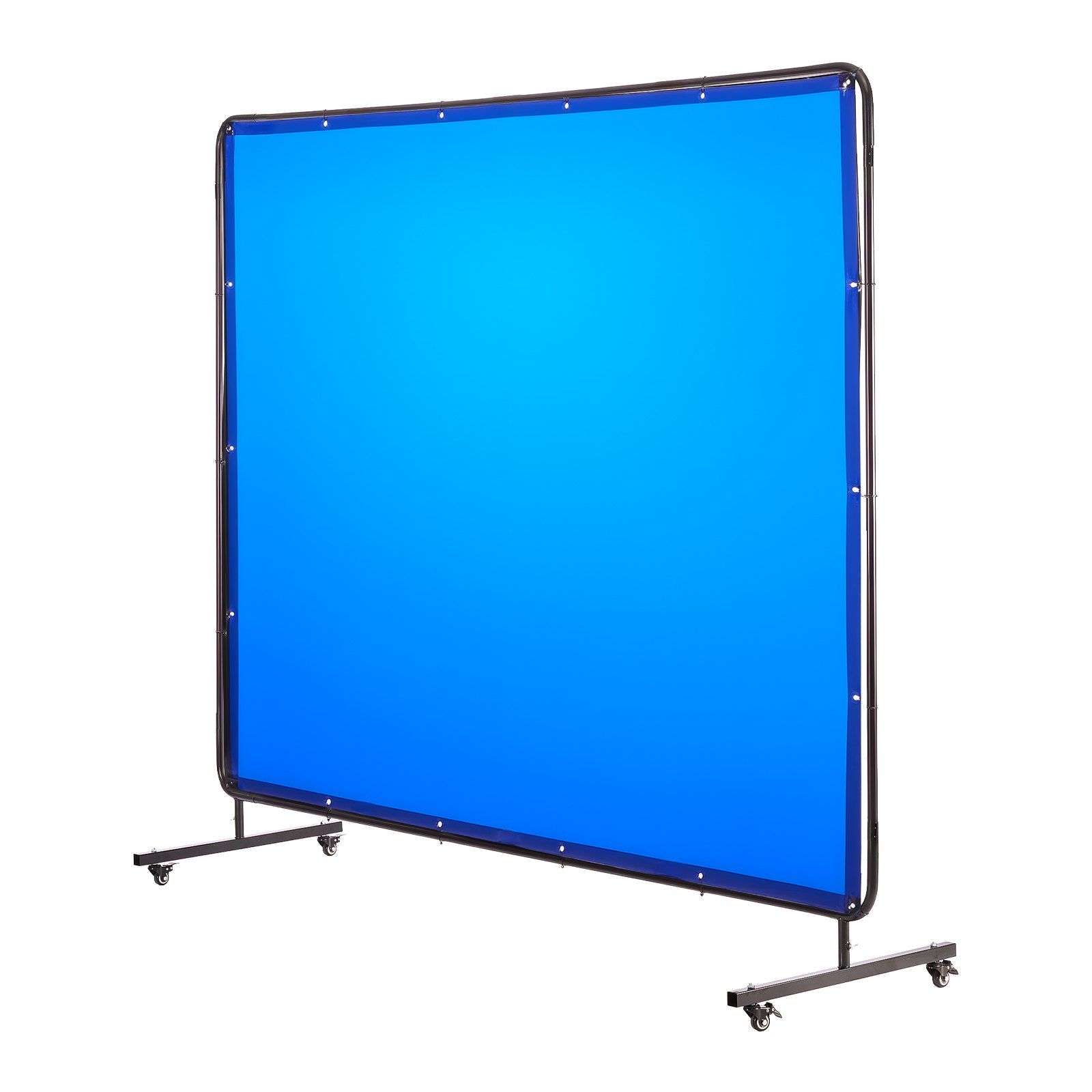Welding Screen with Frame, 1.74 x 2.34m Welding Curtain Screen, Flame-Resistant Vinyl Protection Screens with Lockable Swivel Wheels & 6-Level UV Protection for Workshop/Industrial Use, Blue - Image 1