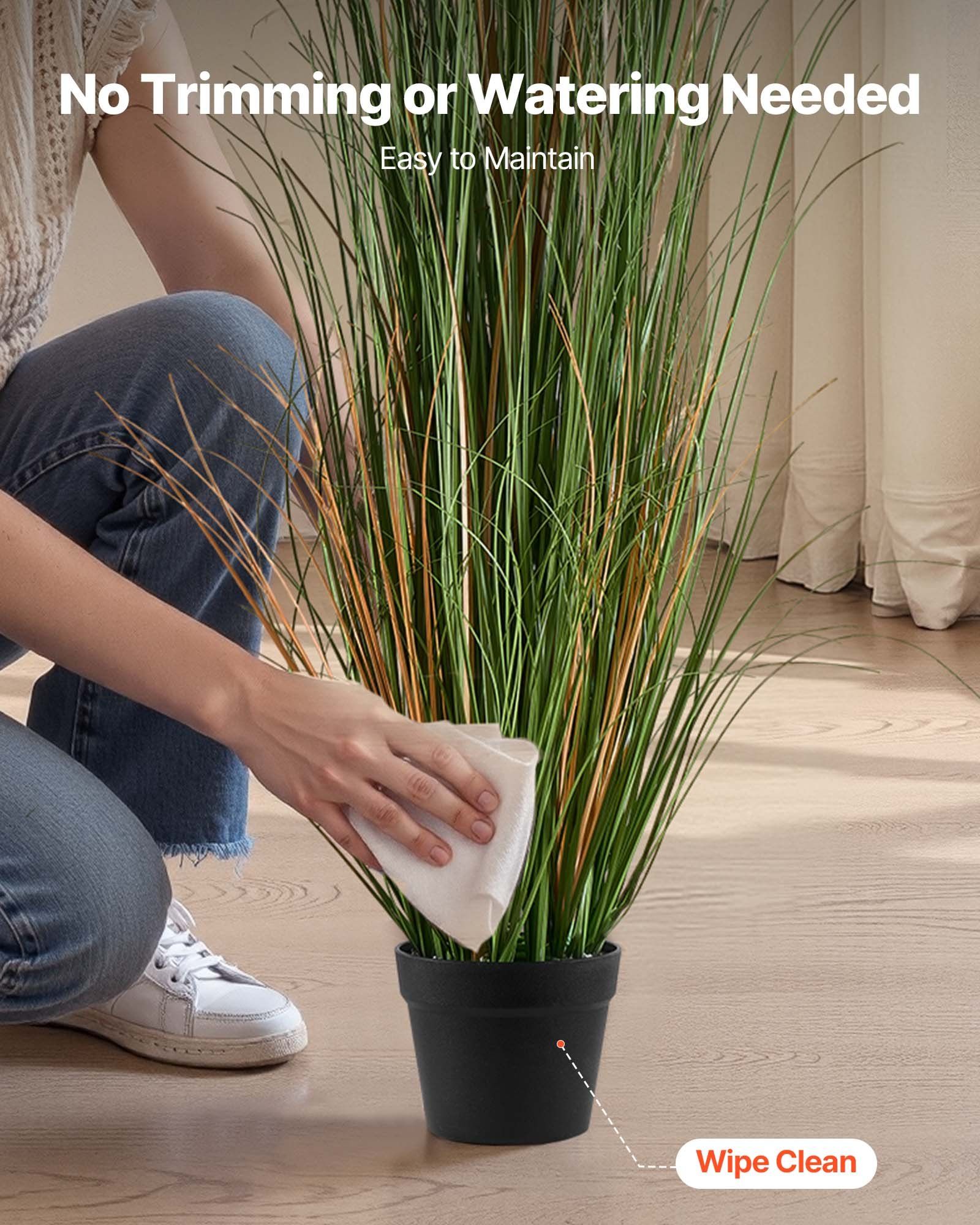 Artificial Grass Plant, 2 Pack 1499mm Faux Reed Flower Grass in Pot, Premium PVC Fake Greenery Shrubs Plant for Indoor Outdoor House Home Garden Office Room Décor, Housewarming, Green - Image 5