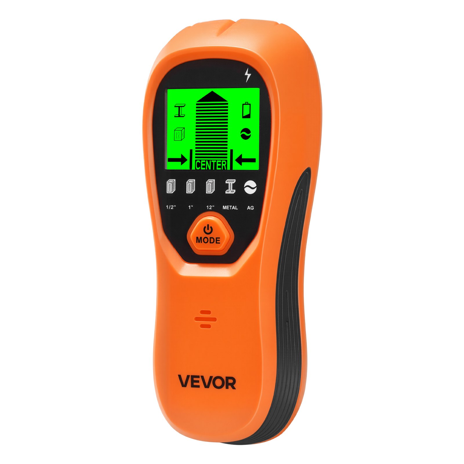Stud Finder Wall Scanner, 5 in 1, Electronic Wall Stud Detector with Smart Sensor, High-Definition LCD Display and Audio Alarm, for the Center and Edge of Metal, AC Wire, Joists, Pipes, Orange - Image 1