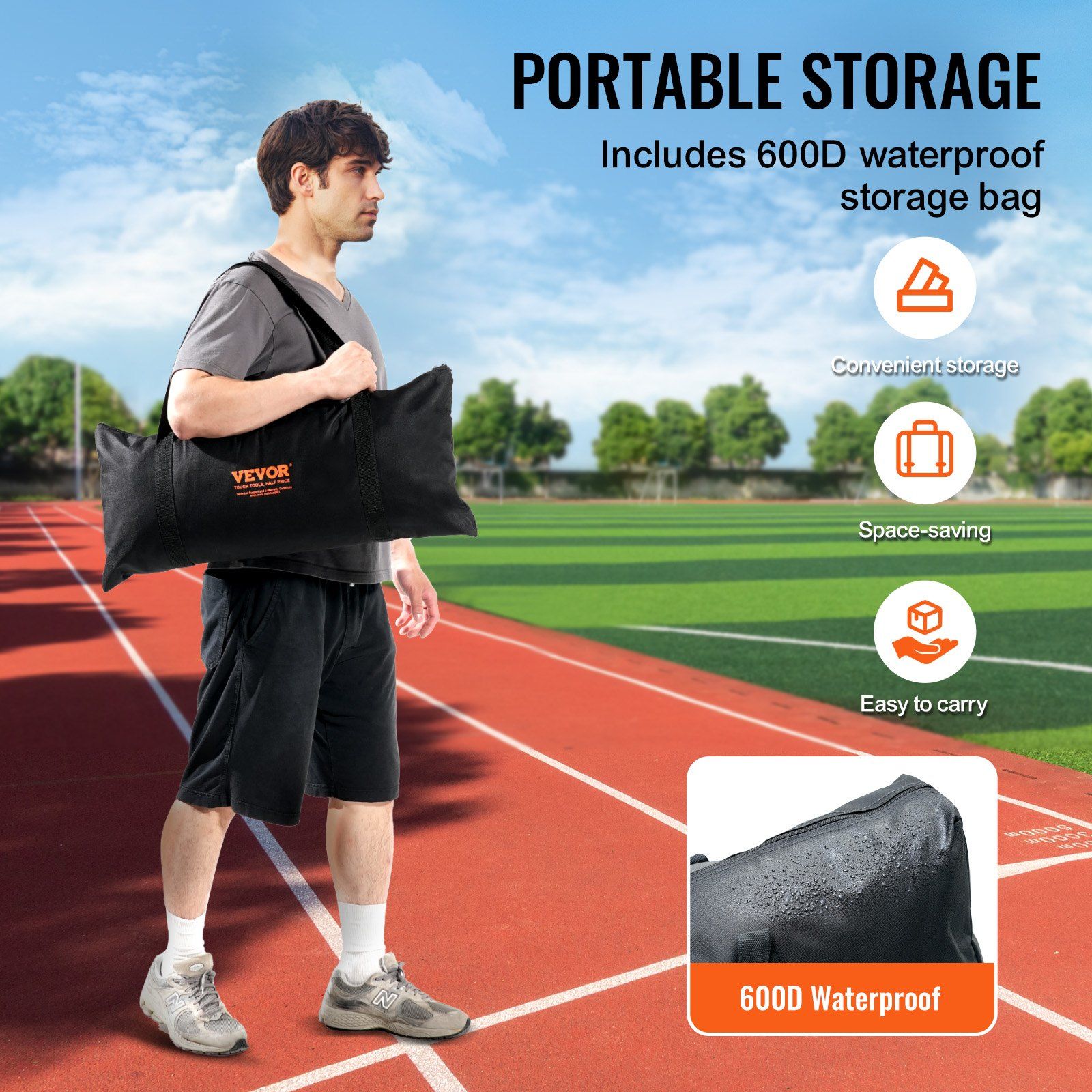 Barricade Backstop Net, 7x7 ft Ball Sports Barrier Netting, Portable Practice Equipment with Carry Bag, Protection Screen for Baseball Softball Lacrosse Soccer Hockey Training, for Backyard - Image 5