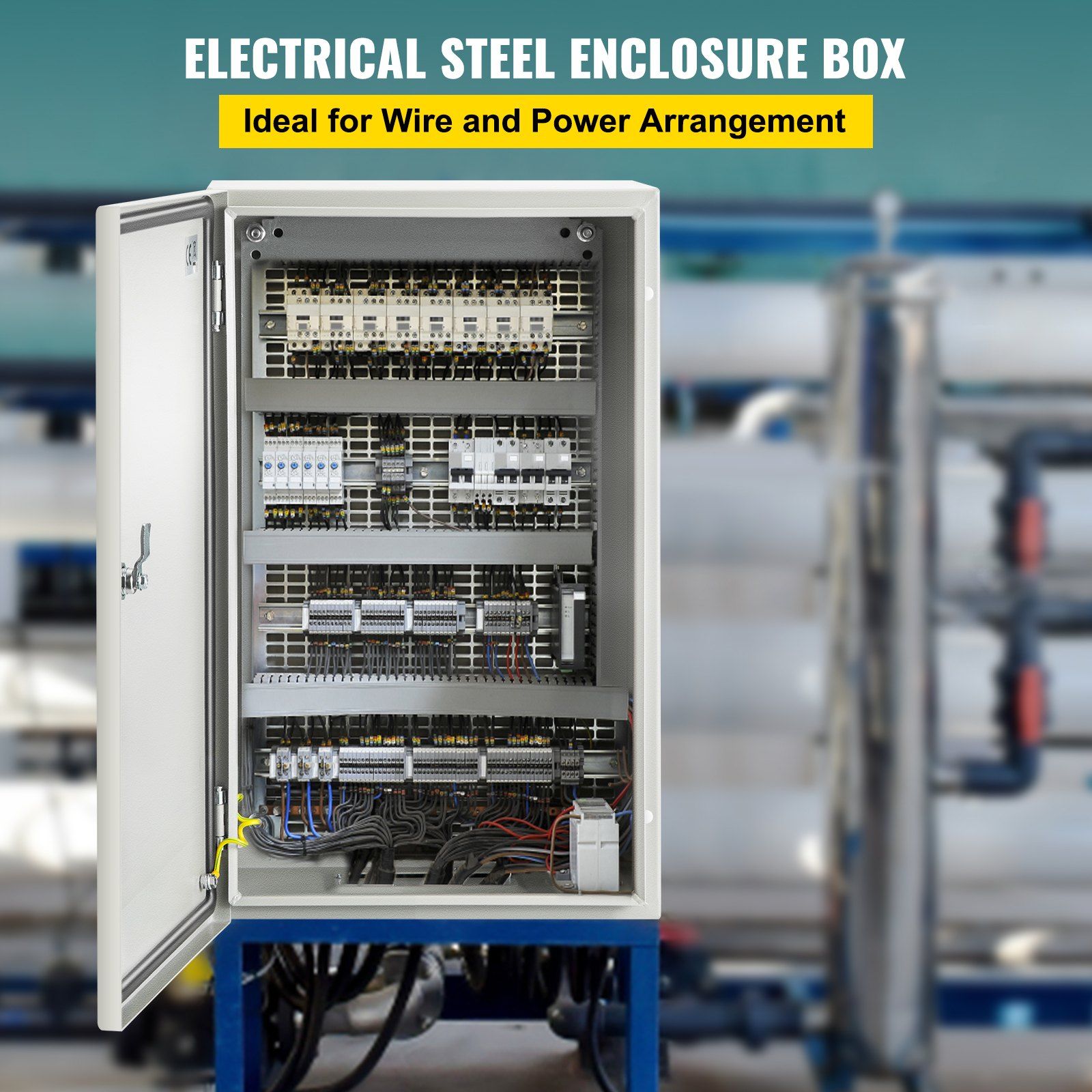 NEMA Steel Enclosure, 20 x 12 x 10\'\' NEMA 4X Steel Electrical Box, IP66 Waterproof & Dustproof, Outdoor/Indoor Electrical Junction Box, with Mounting Plate - Image 2