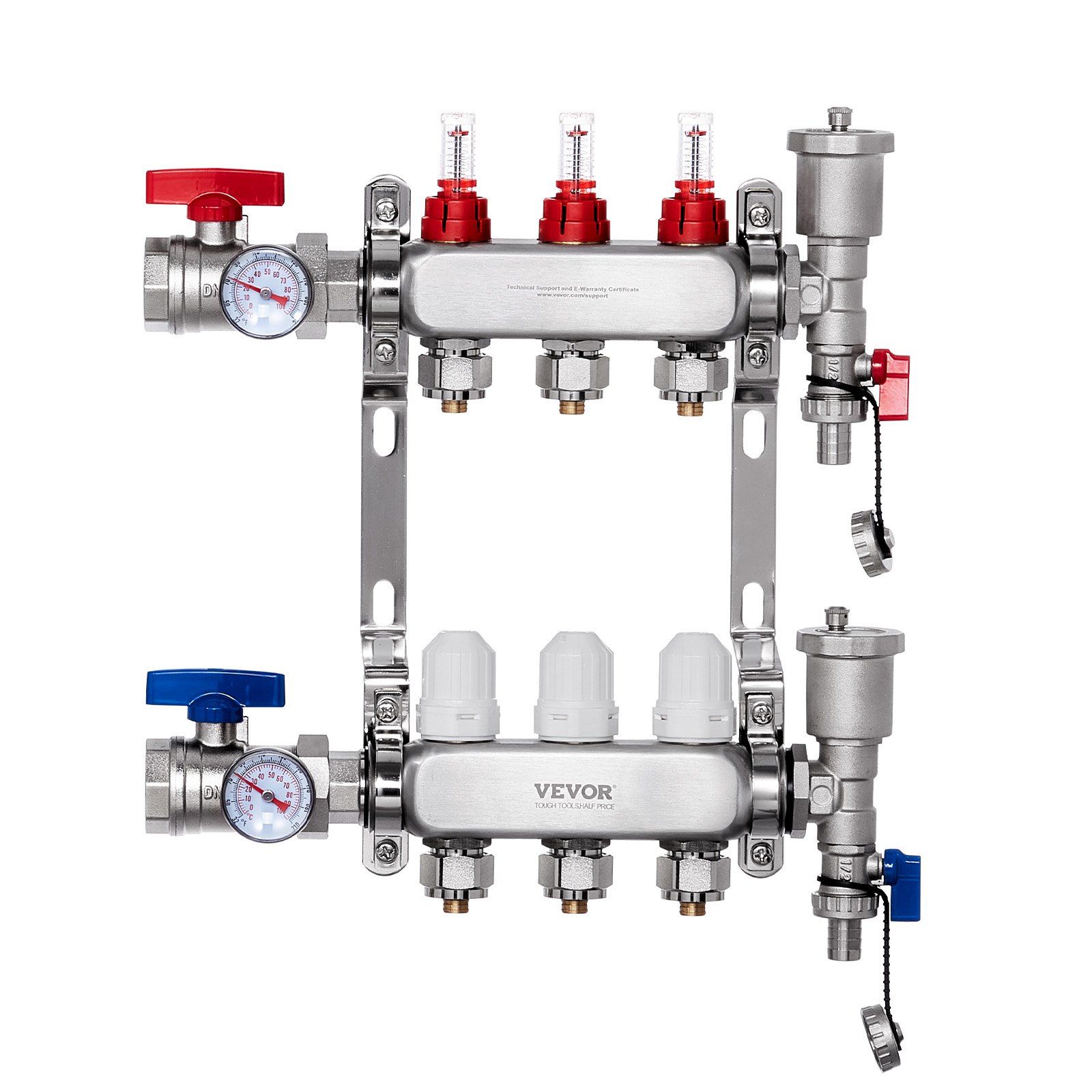 3-Branch Radiant Heat Manifold, 1/2