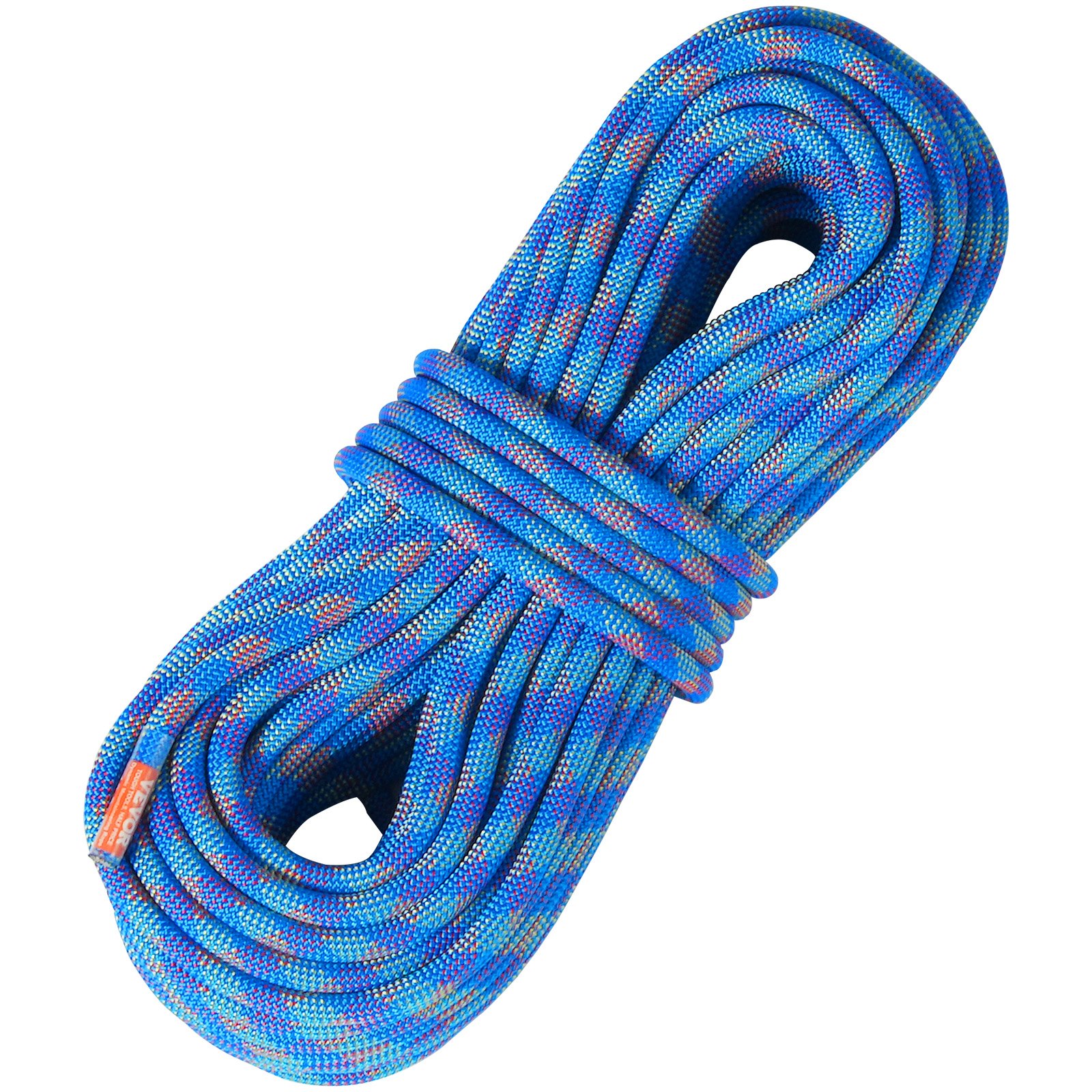 10.2mm Dynamic Climbing Rope, 40M(131ft) Outdoor Rock Climbing Rope 25KN Breaking Tension, Stretchable Fiber Rope with Steel Snap Hooks for Escape, Rappelling, Fire Rescue, Blue - Image 1