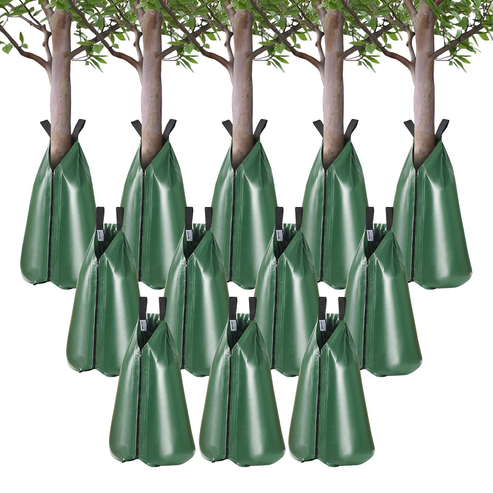 Tree Watering Bag, 12 Packs 20 Gallons Watering Bags for New Trees, 5-9 Hours Slow Release Refillable Tree Drip Irrigation Bags with Zipper, Durable Tree Watering System for Deep Root Targeting - Image 1