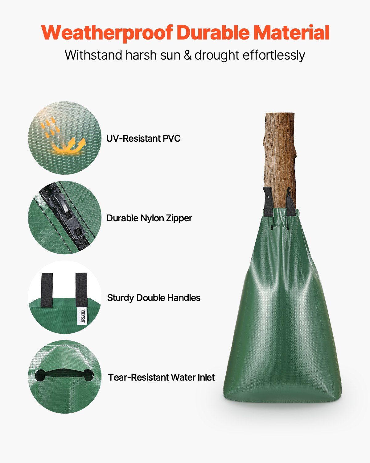 Tree Watering Bag, 12 Packs 20 Gallons Watering Bags for New Trees, 5-9 Hours Slow Release Refillable Tree Drip Irrigation Bags with Zipper, Durable Tree Watering System for Deep Root Targeting - Image 3