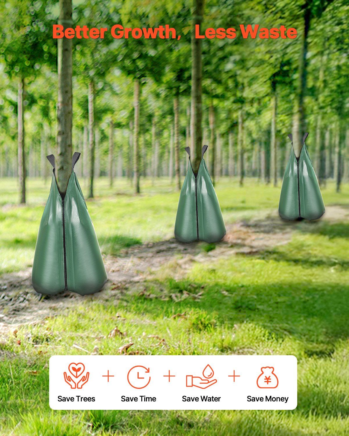 Tree Watering Bag, 12 Packs 20 Gallons Watering Bags for New Trees, 5-9 Hours Slow Release Refillable Tree Drip Irrigation Bags with Zipper, Durable Tree Watering System for Deep Root Targeting - Image 5