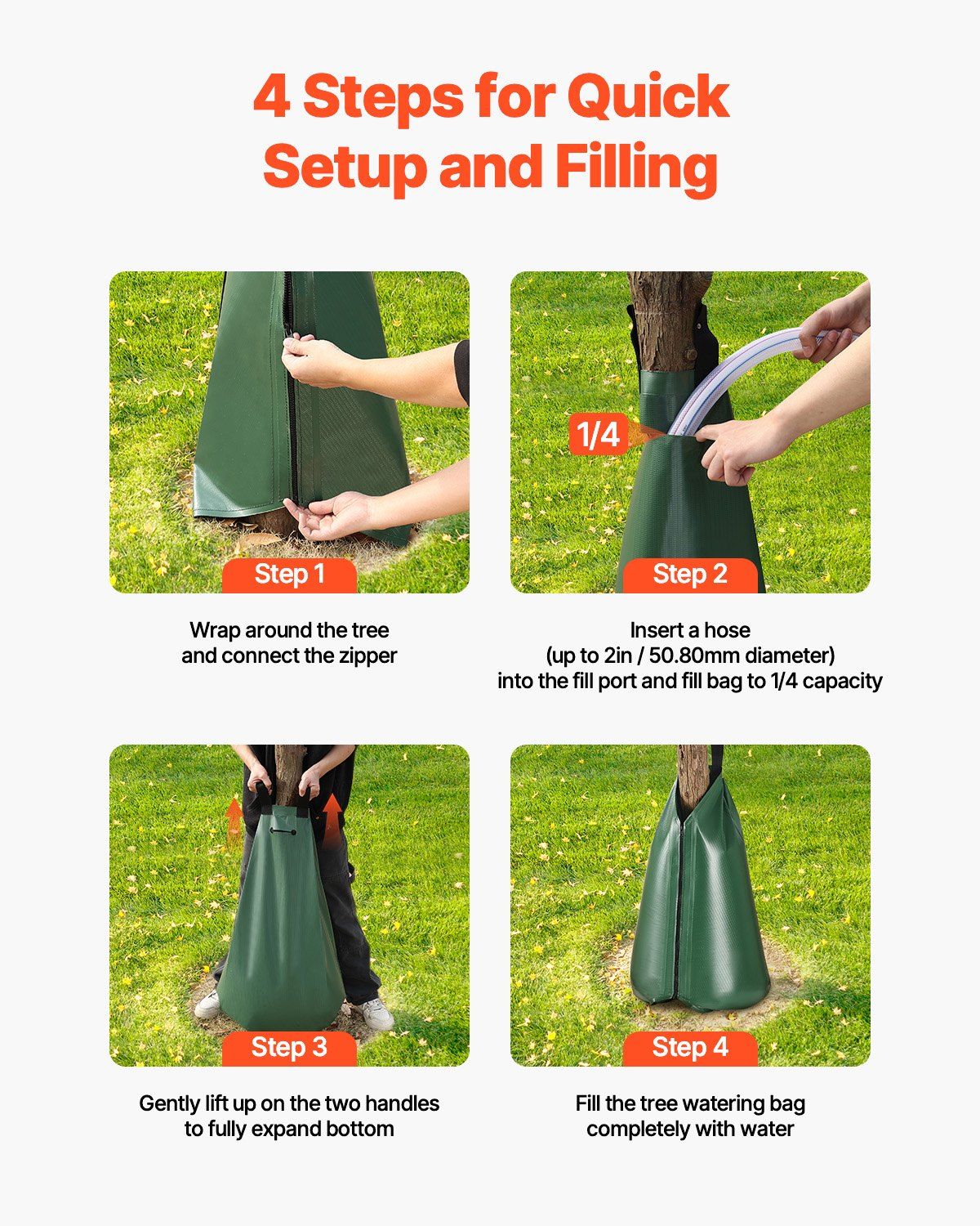 Tree Watering Bag, 12 Packs 20 Gallons Watering Bags for New Trees, 5-9 Hours Slow Release Refillable Tree Drip Irrigation Bags with Zipper, Durable Tree Watering System for Deep Root Targeting - Image 6