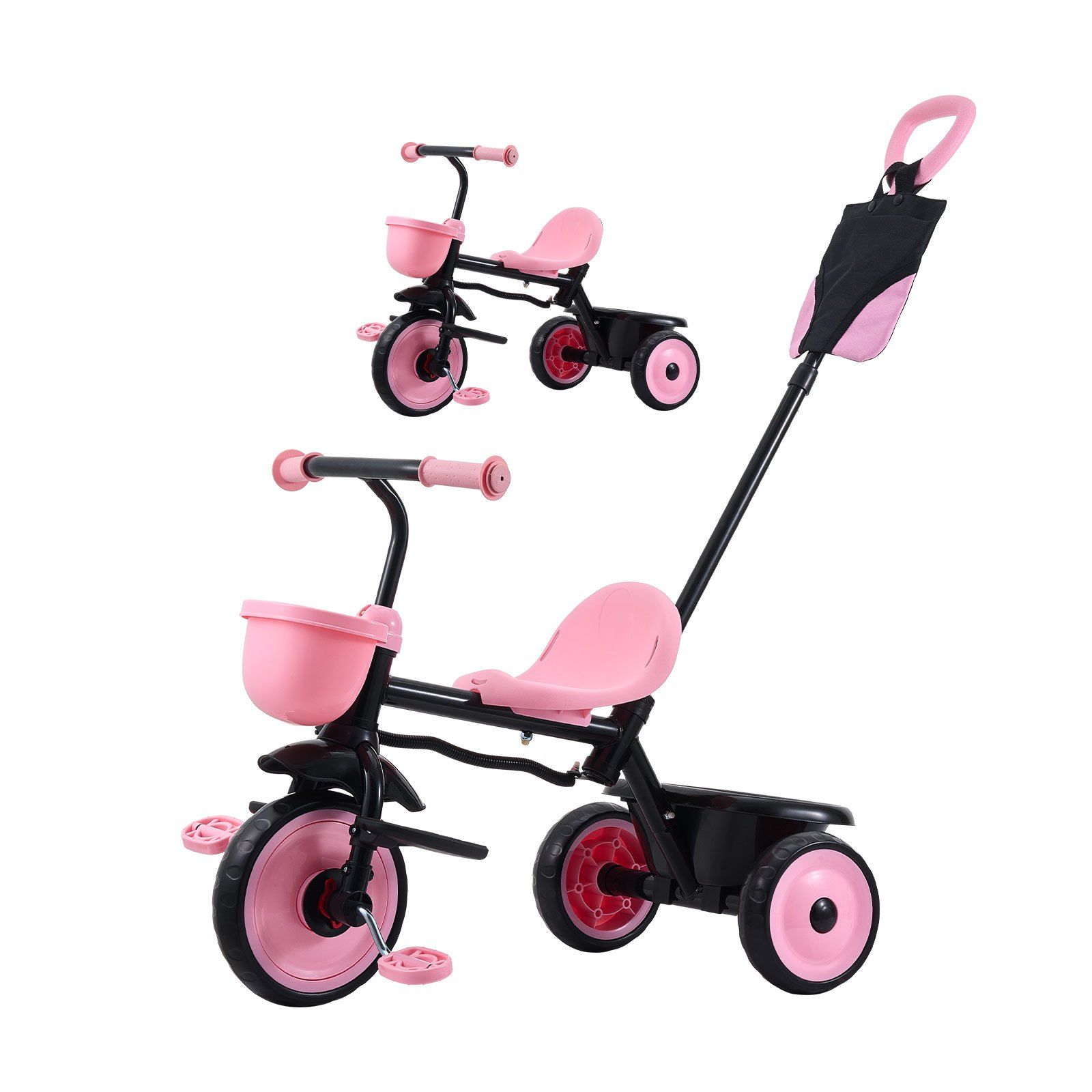 Toddler Tricycle & Stroller for 18 Months to 5 Year Old, Kids Trike with Parent Push Handle, Adjustable Seat & Storage for Outdoor Play, Tricycle for Toddlers, Birthday Toy for Boys and Girls - Image 1