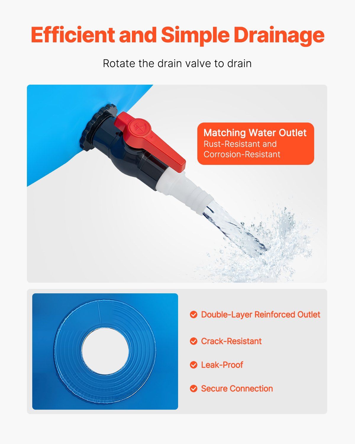 Canvas Fish Pond, 1700 L Capacity Above Ground Fish Pond, Foldable PVC Koi Tank, Round Goldfish Tank with Stable PVC Frame and Drain Valve, for Aquaculture, Koi Breeding, and Irrigation (Blue) - Image 5