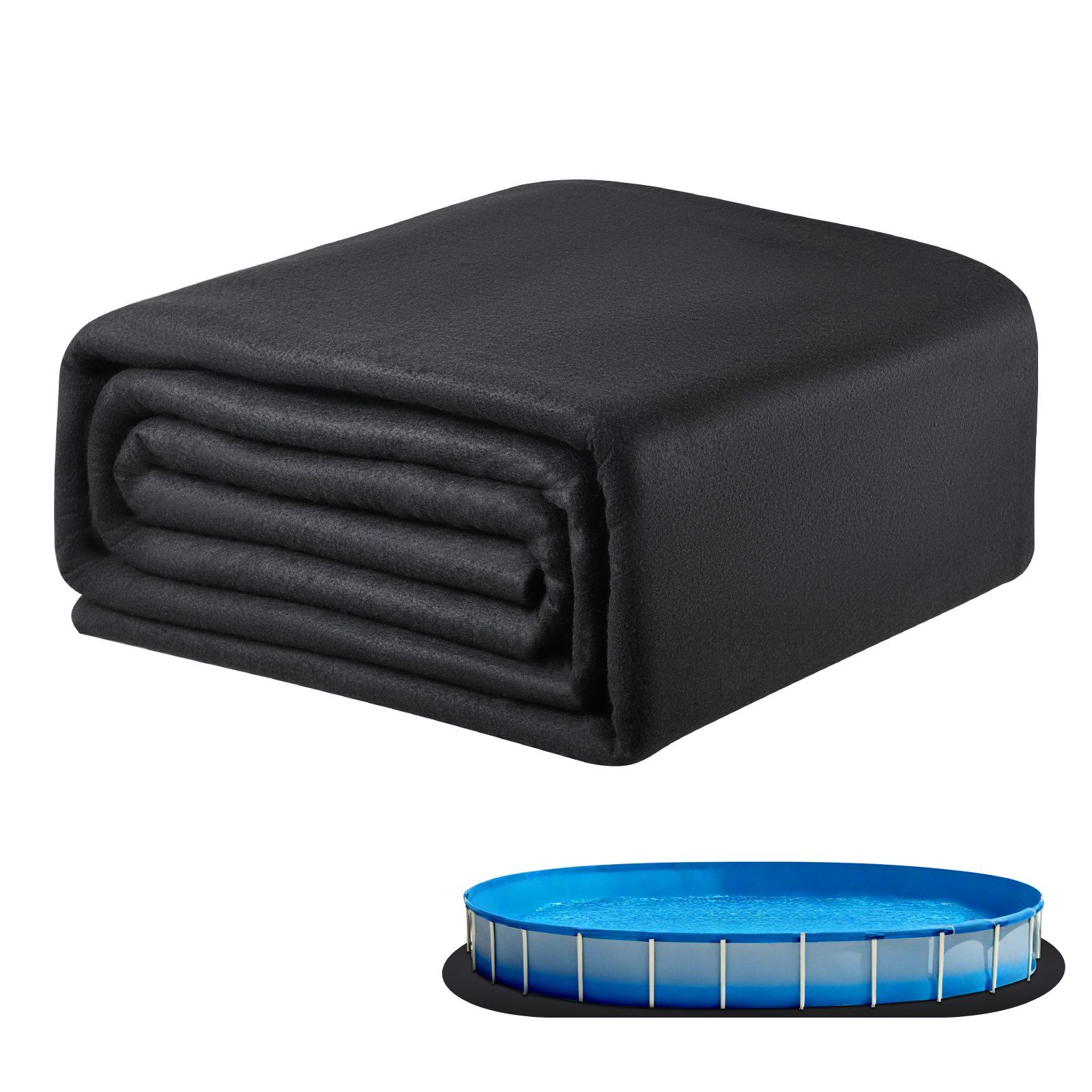 Oval Pool Liner Pad, 18 x 33 ft Pool Liner Pad for Above Ground Swimming Pools, Extra-Thick Pool Mat, Prevents Punctures, Recycled Geotextile Material Underlayment Pad, Extend Liner Life - Image 1