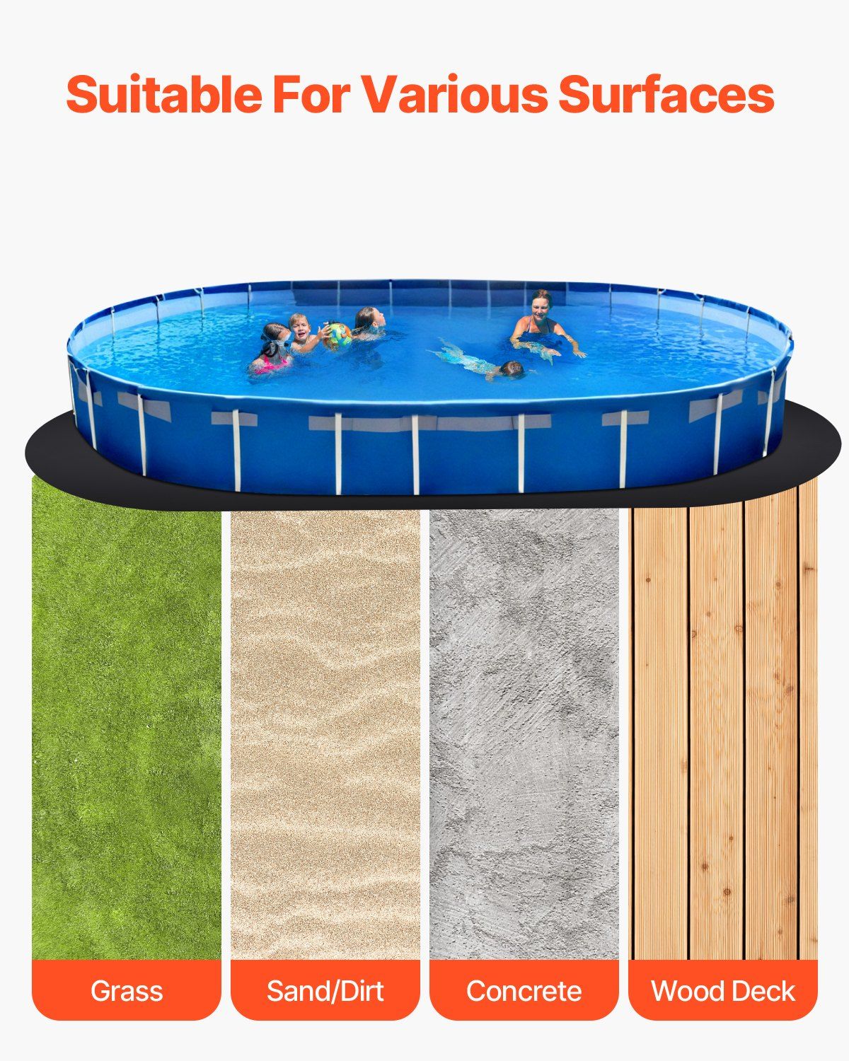 Oval Pool Liner Pad, 18 x 33 ft Pool Liner Pad for Above Ground Swimming Pools, Extra-Thick Pool Mat, Prevents Punctures, Recycled Geotextile Material Underlayment Pad, Extend Liner Life - Image 6