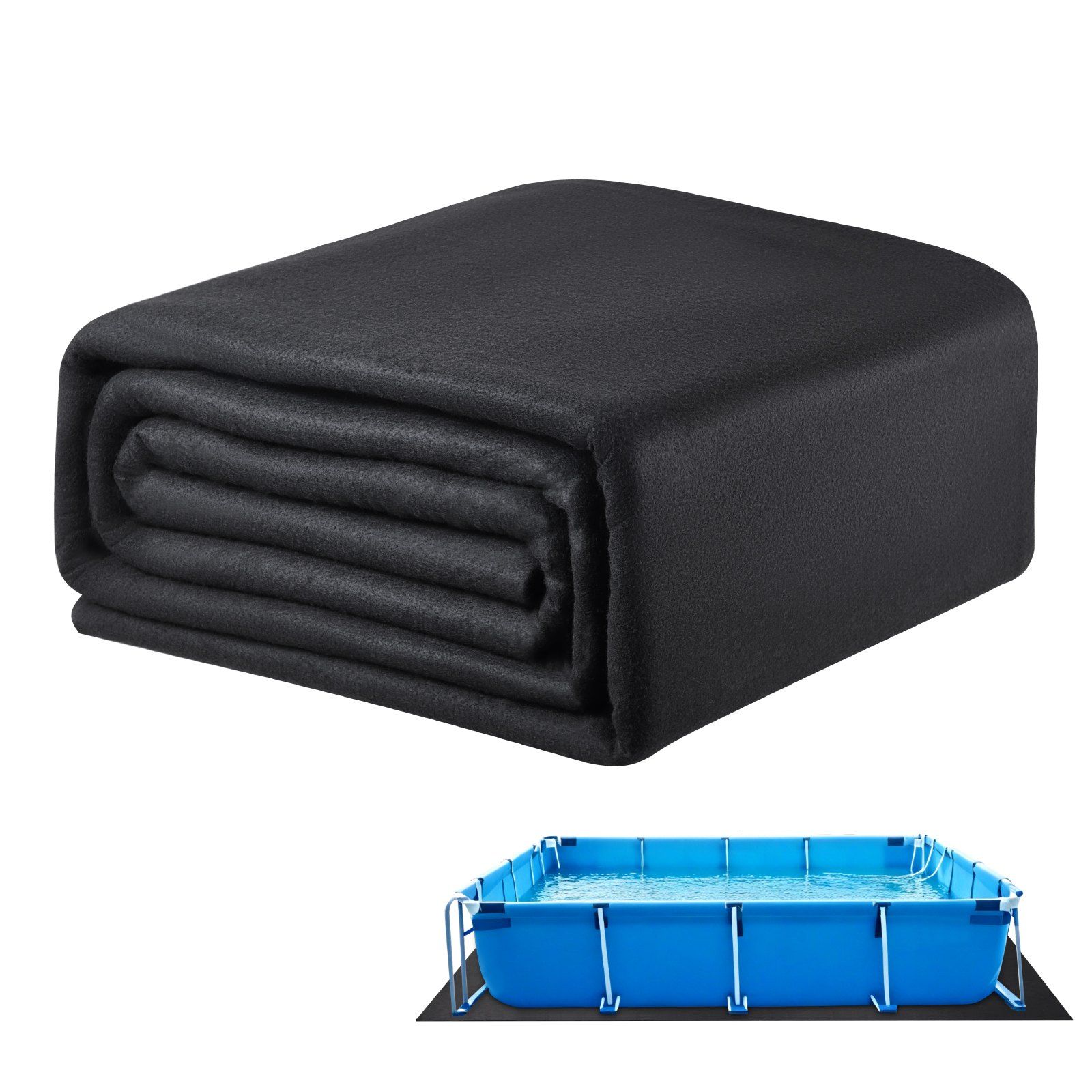 Rectangle Pool Liner Pad, 16 x 32 ft Pool Liner Pad for Above Ground Swimming Pools, Extra-Thick Pool Mat, Prevents Punctures, Recycled Geotextile Material Underlayment Pad, Extend Liner Life - Image 1