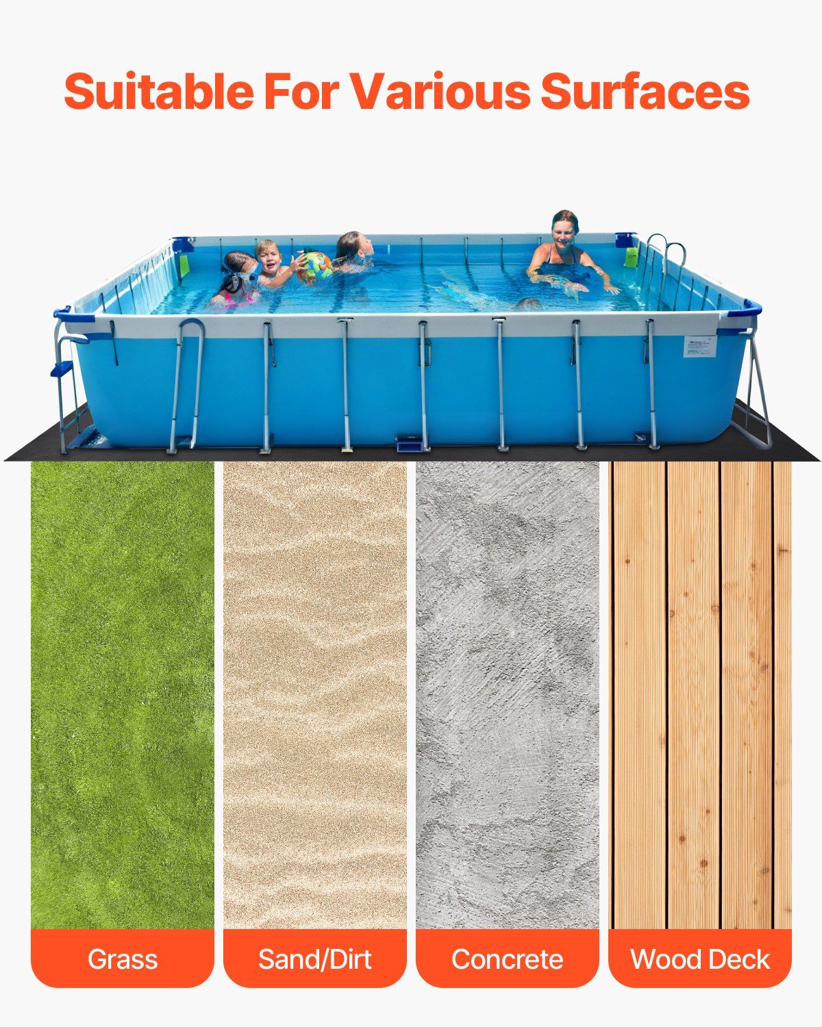 Rectangle Pool Liner Pad, 16 x 32 ft Pool Liner Pad for Above Ground Swimming Pools, Extra-Thick Pool Mat, Prevents Punctures, Recycled Geotextile Material Underlayment Pad, Extend Liner Life - Image 6