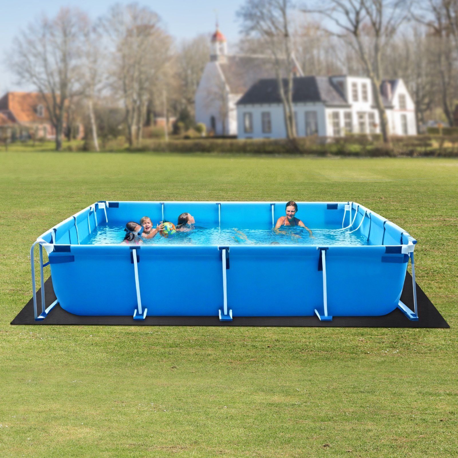 Rectangle Pool Liner Pad, 16 x 32 ft Pool Liner Pad for Above Ground Swimming Pools, Extra-Thick Pool Mat, Prevents Punctures, Recycled Geotextile Material Underlayment Pad, Extend Liner Life - Image 8