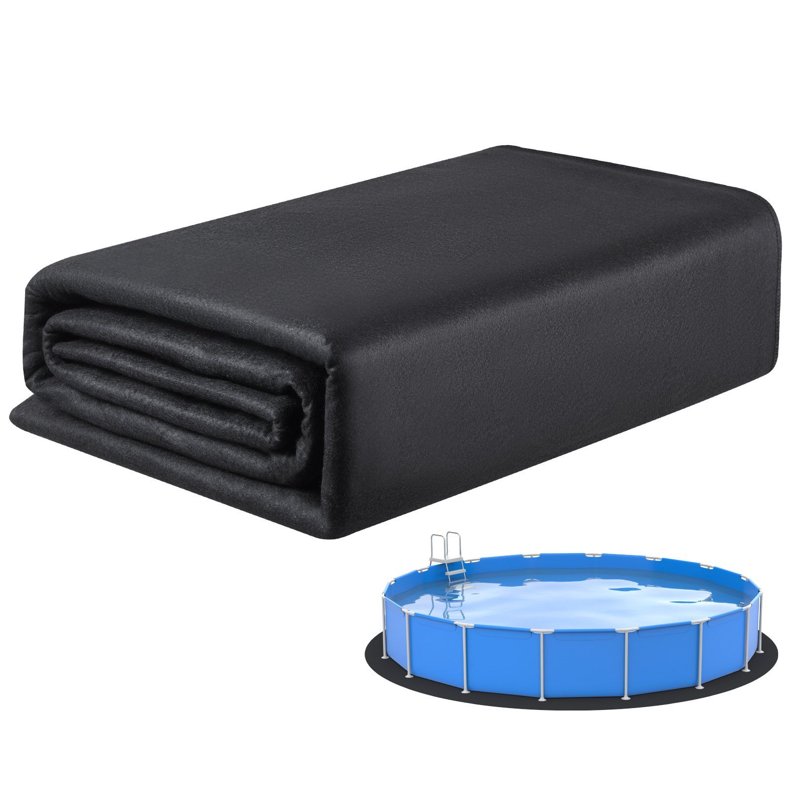 15ft Round Pool Liner Pad, Pool Liner Pad for Above Ground Swimming Pools, Extra-Thick Pool Mat, Prevents Punctures, Recycled Geotextile Material Underlayment Pad, Extend Liner Life - Image 1