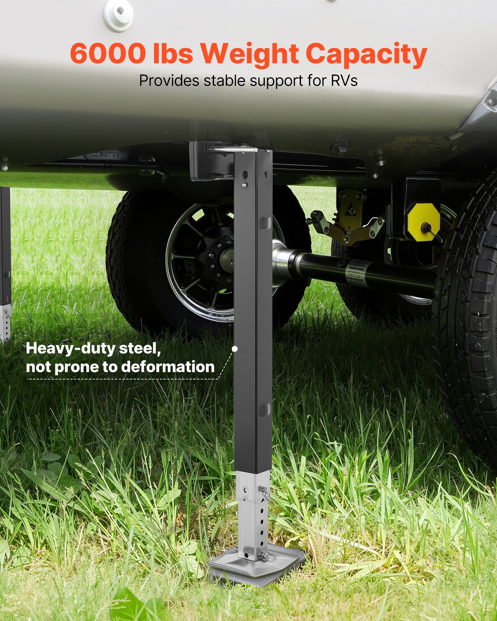 RV Lead Fifth Wheel Landing Gear Leg 179013, 825 mm 5th Wheel Landing Gear Universal Replacement Compatible with Lippert Venture, Atwood, Stromberg Carlson Systems, with Pin and Base, Black - Image 4