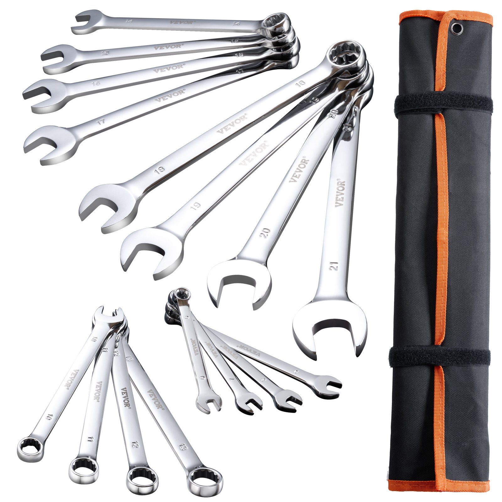 Combination Wrench Set 25-Piece Metric 6 mm to 32 mm with Roll-up Pouch - Image 1