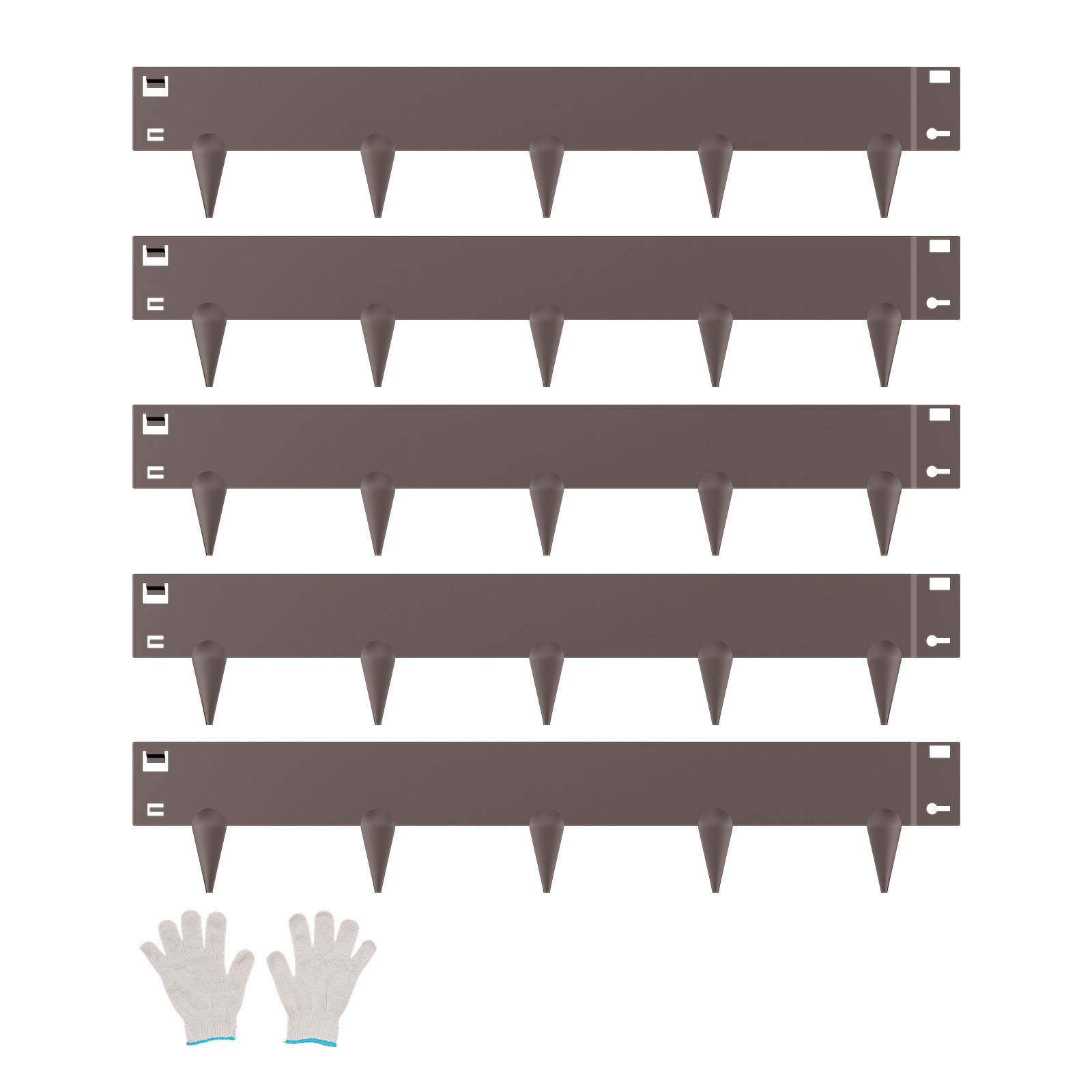 Steel Landscape Edging, 5 Packs 990 x 181 mm Rust-Resistant Metal Landscape Edging, Bendable Garden Edging Border, Heavy Duty Lawn Edging, Easy-to-Install, Flower Bed Yard Pathway Divider Brown - Image 1