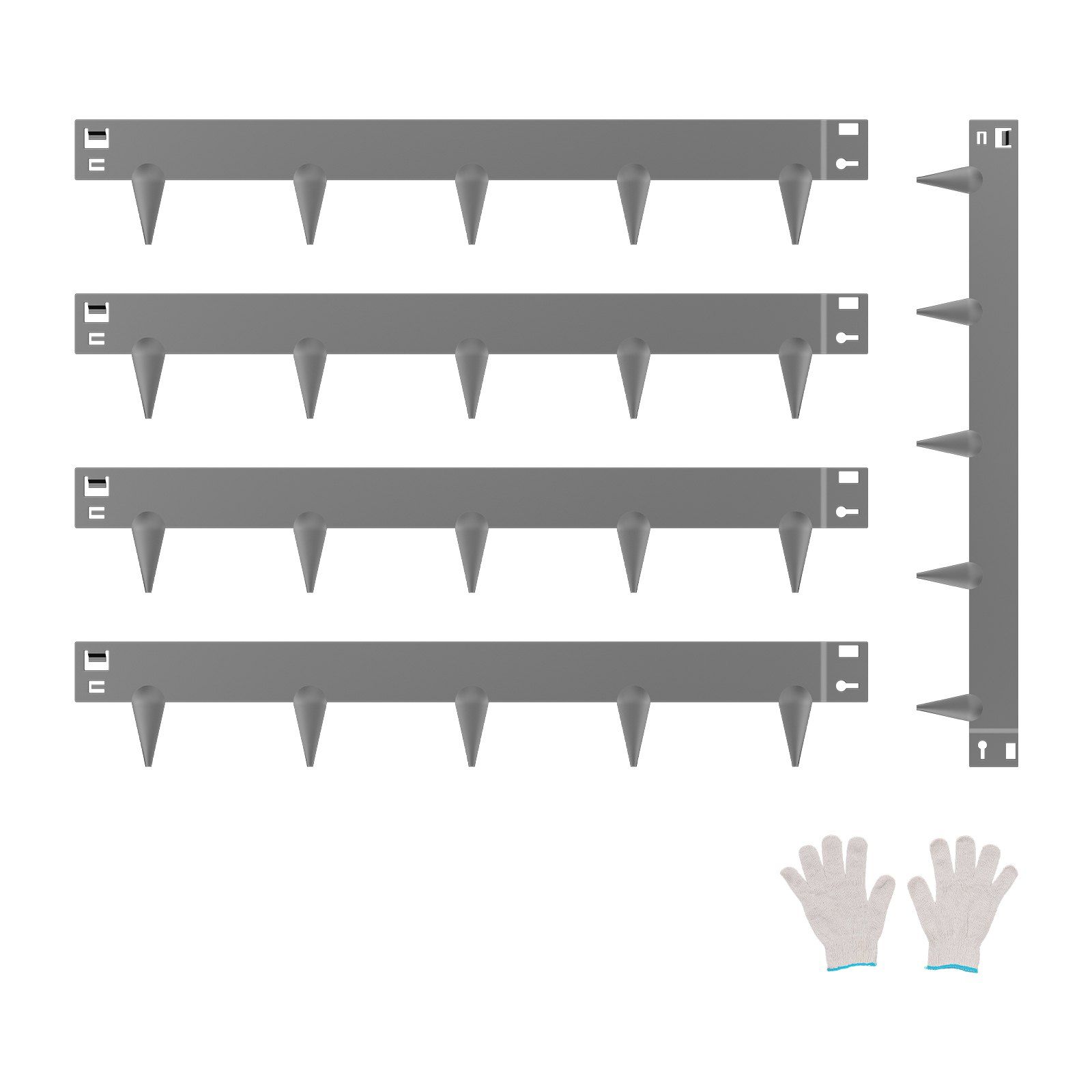 Steel Landscape Edging, 5 Packs 990 x 156 mm Rust-Resistant Metal Landscape Edging, Bendable Garden Edging Border, Heavy Duty Lawn Edging, Easy-to-Install, Flower Bed Yard Pathway Divider Dark Gray - Image 1