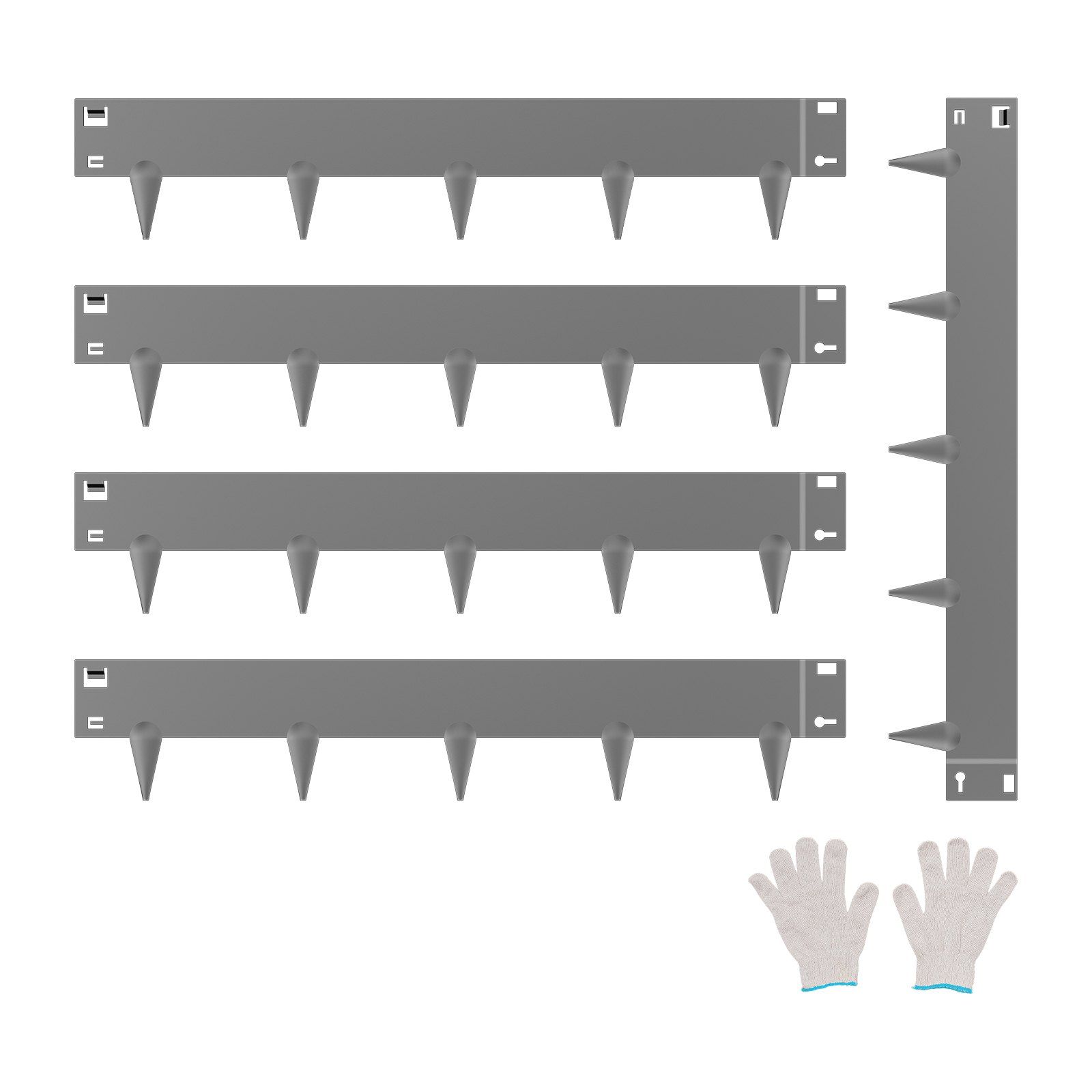 Steel Landscape Edging, 5 Packs 990 x 181 mm Rust-Resistant Metal Landscape Edging, Bendable Garden Edging Border, Heavy Duty Lawn Edging, Easy-to-Install, Flower Bed Yard Pathway Divider Dark Gray - Image 1