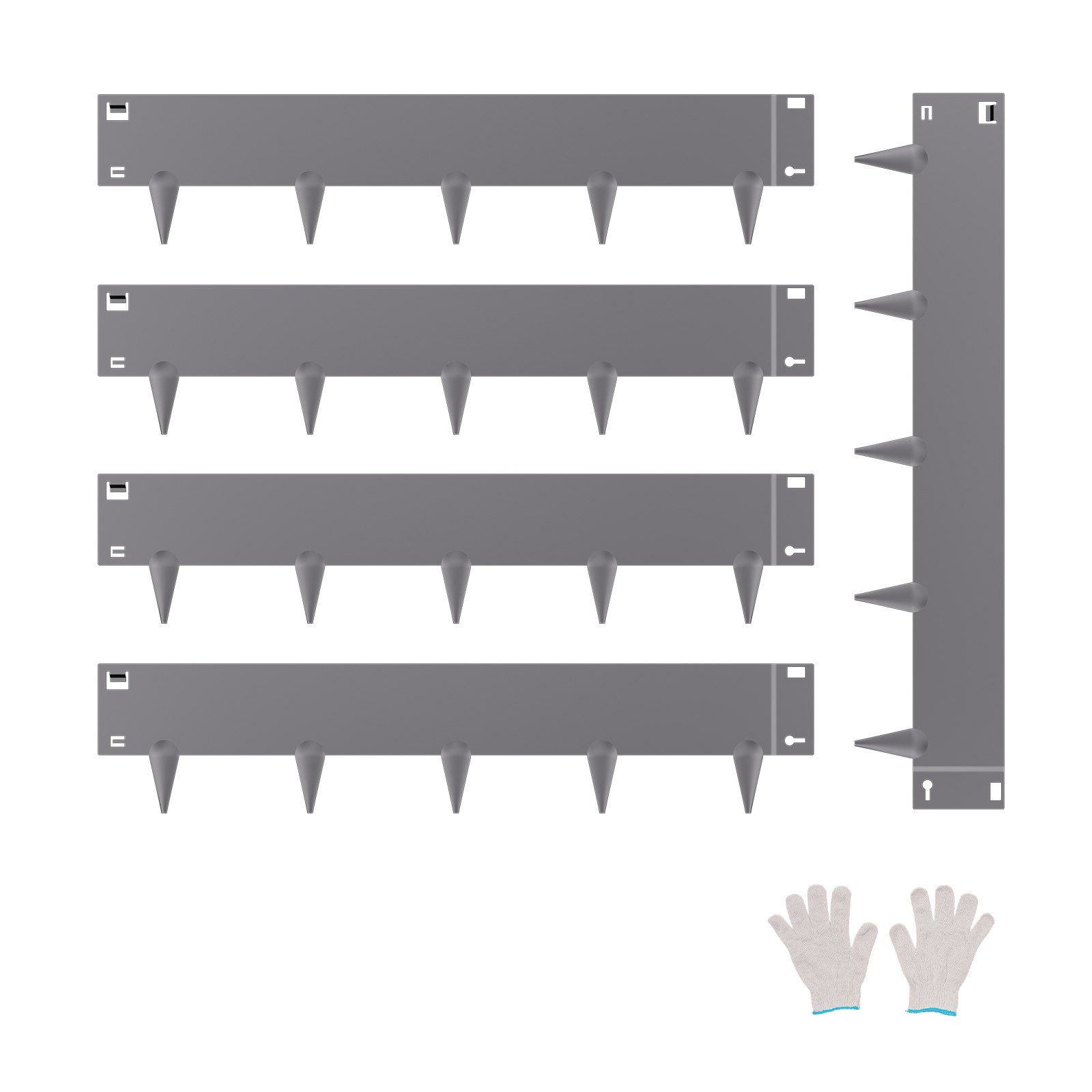Steel Landscape Edging, 5 Packs 990 x 207 mm Rust-Resistant Metal Landscape Edging, Bendable Garden Edging Border, Heavy Duty Lawn Edging, Easy-to-Install, Flower Bed Yard Pathway Divider Dark Gray - Image 1