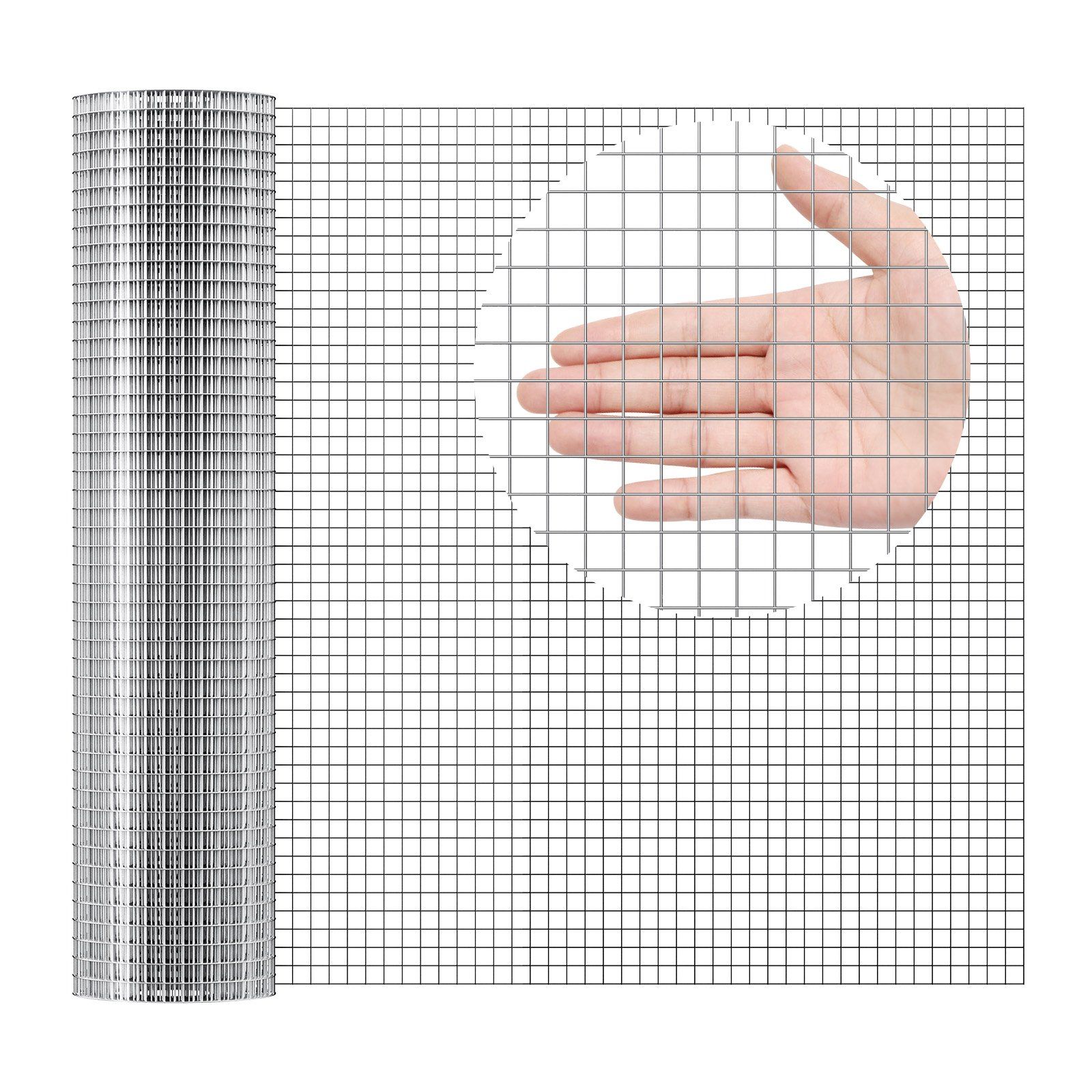 Hardware Cloth, 12.7mm 610mm×7.62m 19 Gauge, Hot Dipped Galvanized Wire Mesh Roll, Chicken Wire Fencing, Wire Mesh for Rabbit Cages, Garden, Small Rodents - Image 1
