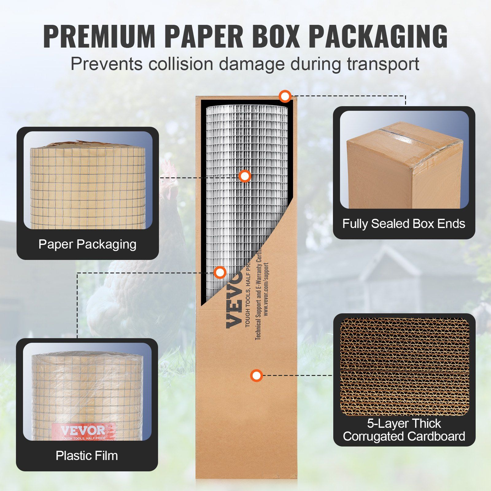 Hardware Cloth, 12.7mm 610mm×7.62m 19 Gauge, Hot Dipped Galvanized Wire Mesh Roll, Chicken Wire Fencing, Wire Mesh for Rabbit Cages, Garden, Small Rodents - Image 6