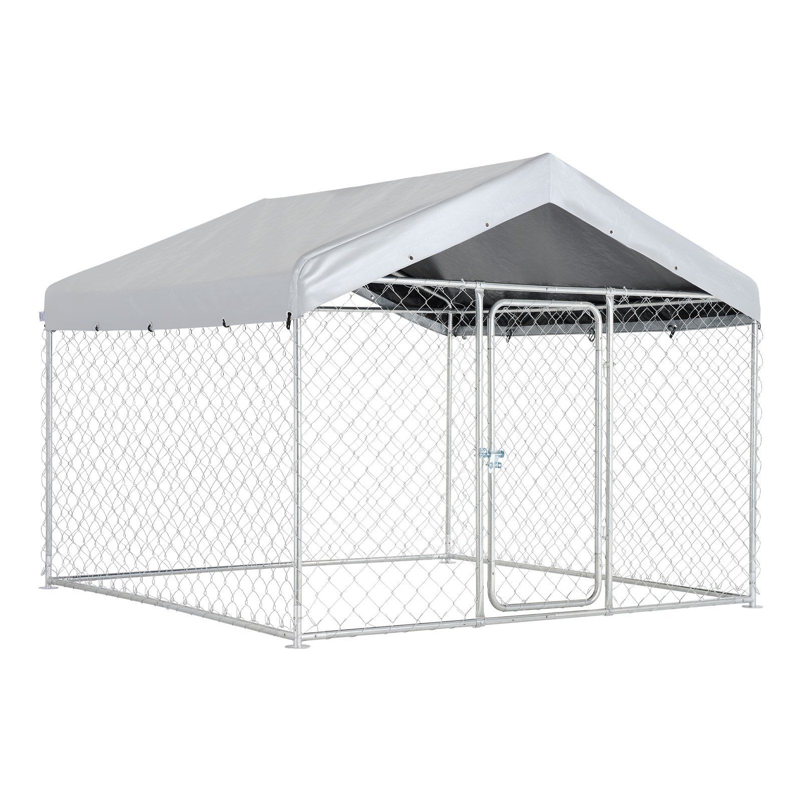 Outdoor Dog Kennel, 2 x 2 x 1.6 m Large Dog Kennel with Secure Lock, Outside Dogs Enclosures with UV-Resistant & Waterproof Roof Cover, Heavy Duty Pet Crate Cage Run for Large Dogs - Image 1