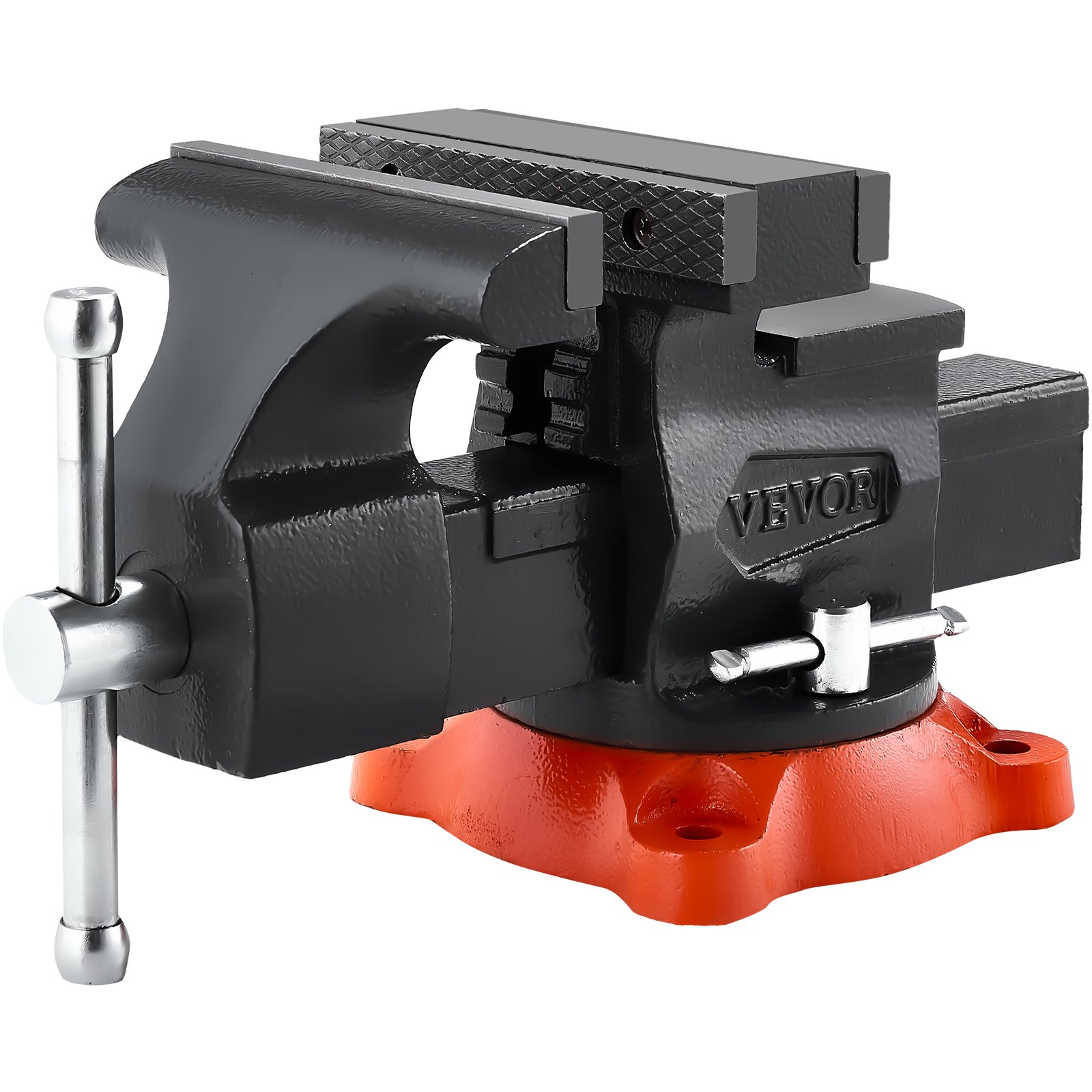 Bench Vise, 140 mm Jaw Width, 140 mm Max Jaw Opening Multipurpose Vise with 360° Swivel Locking Base, 73 mm Throat, Heavy Duty Ductile Iron Workbench Vise, Two-Way Jaws for Clamping Round Pipes - Image 1
