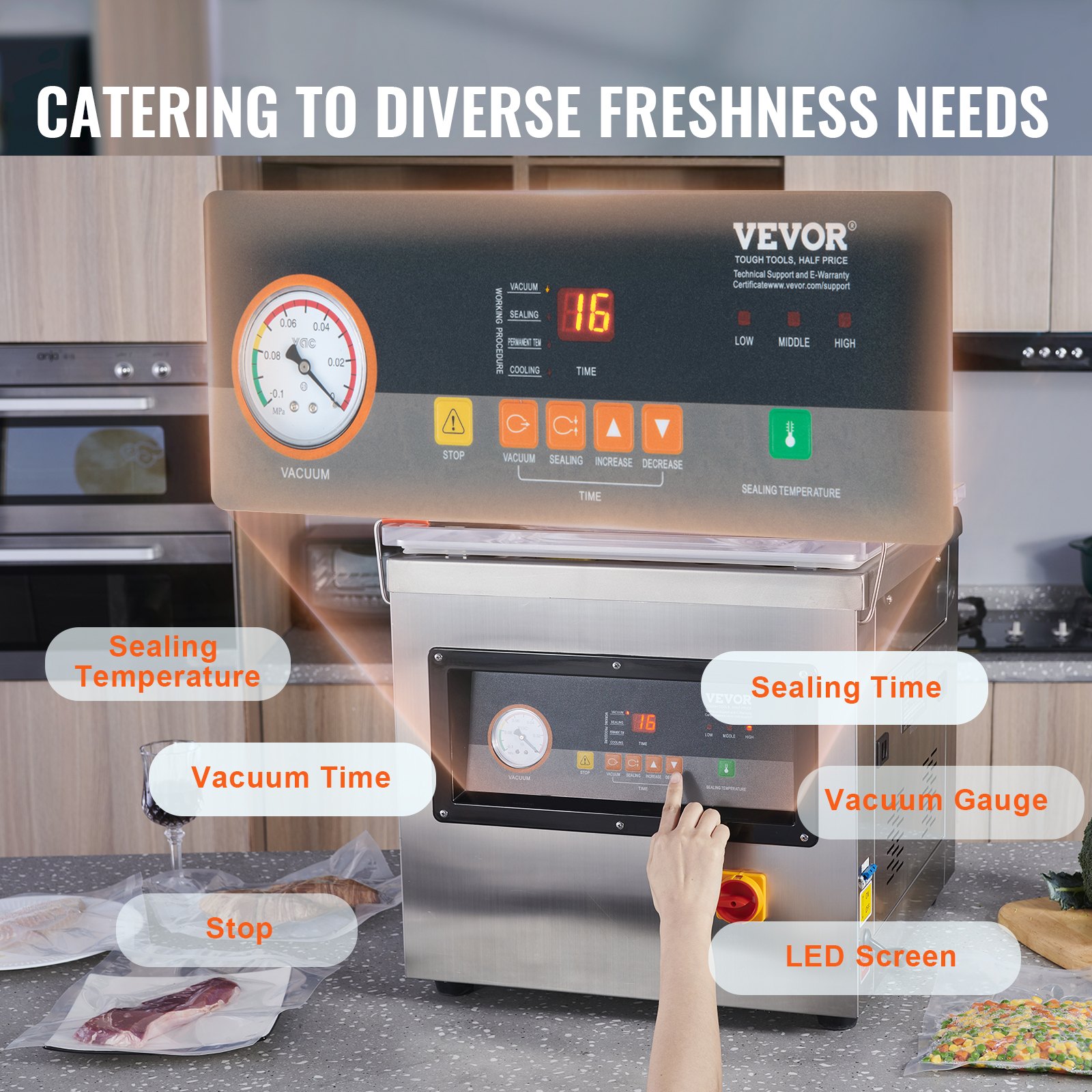 DZ-400/2F Automatic Vacuum Sealer Food Vacuum Sealing Packing Machine 220V - Image 3