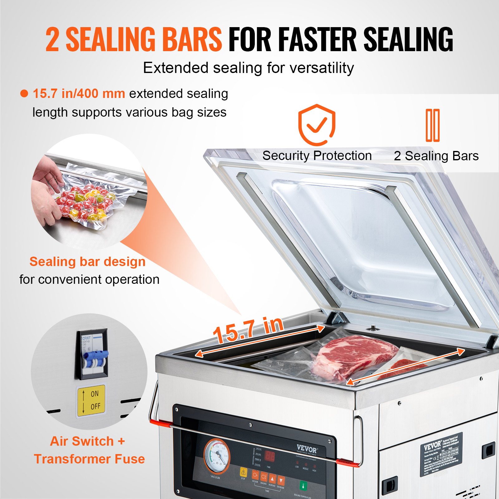 DZ-400/2F Automatic Vacuum Sealer Food Vacuum Sealing Packing Machine 220V - Image 4