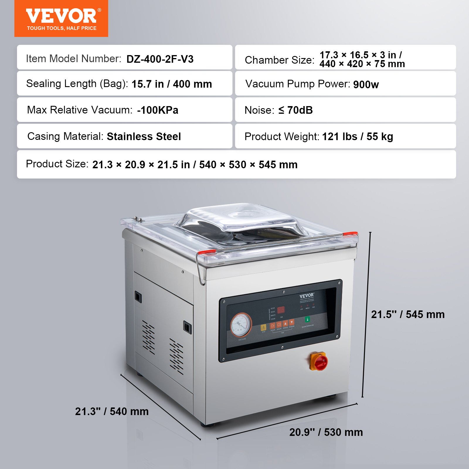 DZ-400/2F Automatic Vacuum Sealer Food Vacuum Sealing Packing Machine 220V - Image 7