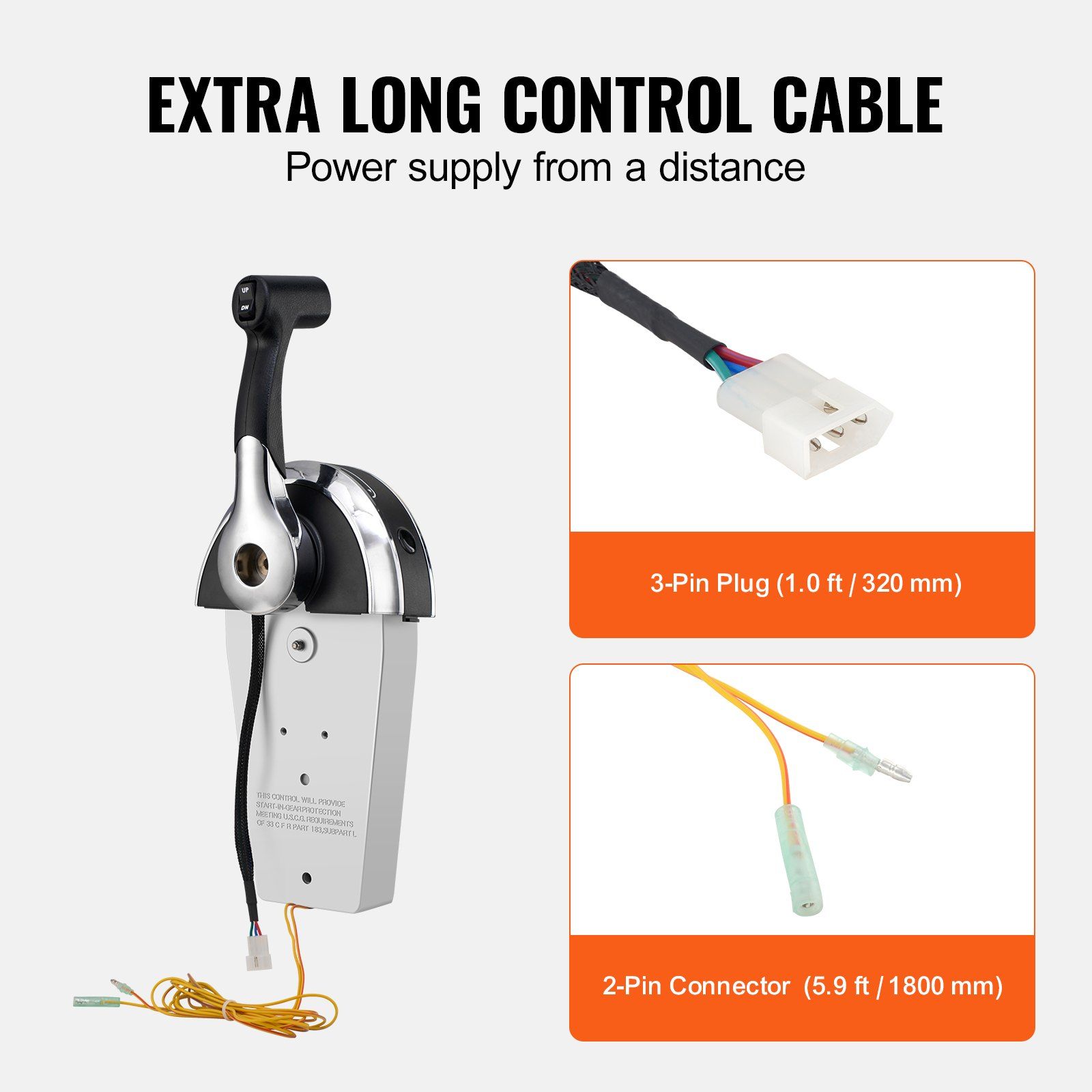 Boat Throttle Control, 8M0059686 Top-Mounted Outboard Remote Control Box for Mercury PT 2-Stroke, Marine Throttle Control Gear Box with Power Trim Switch - Image 6
