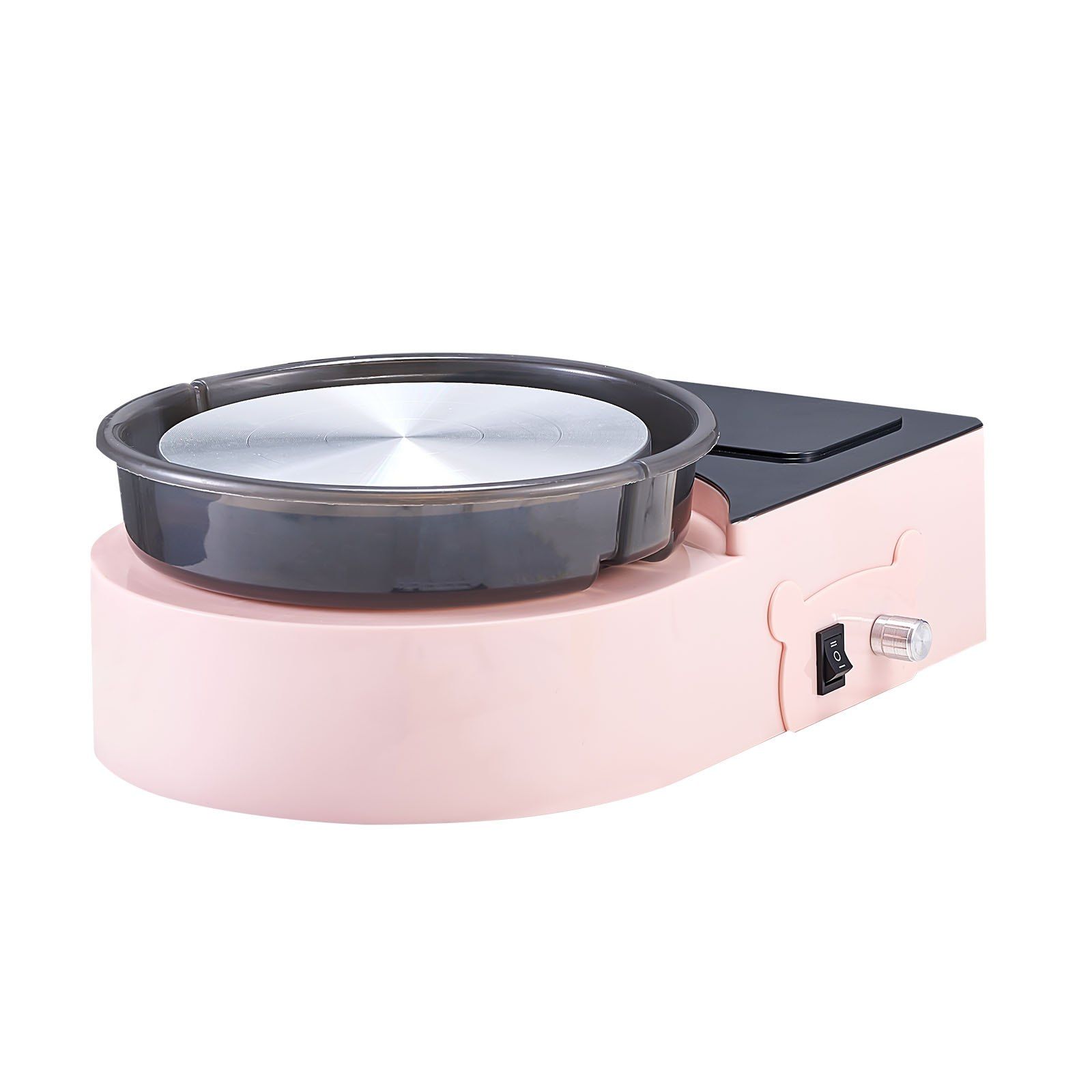 Mini Pottery Wheel, 158 mm Turntable, Forward and Reverse Rotation, Adjustable Speed, Electric Clay Wheel for Kids and Adults, with Clay Shaping Tools, for Home DIY, Pottery Classes, Pink - Image 1