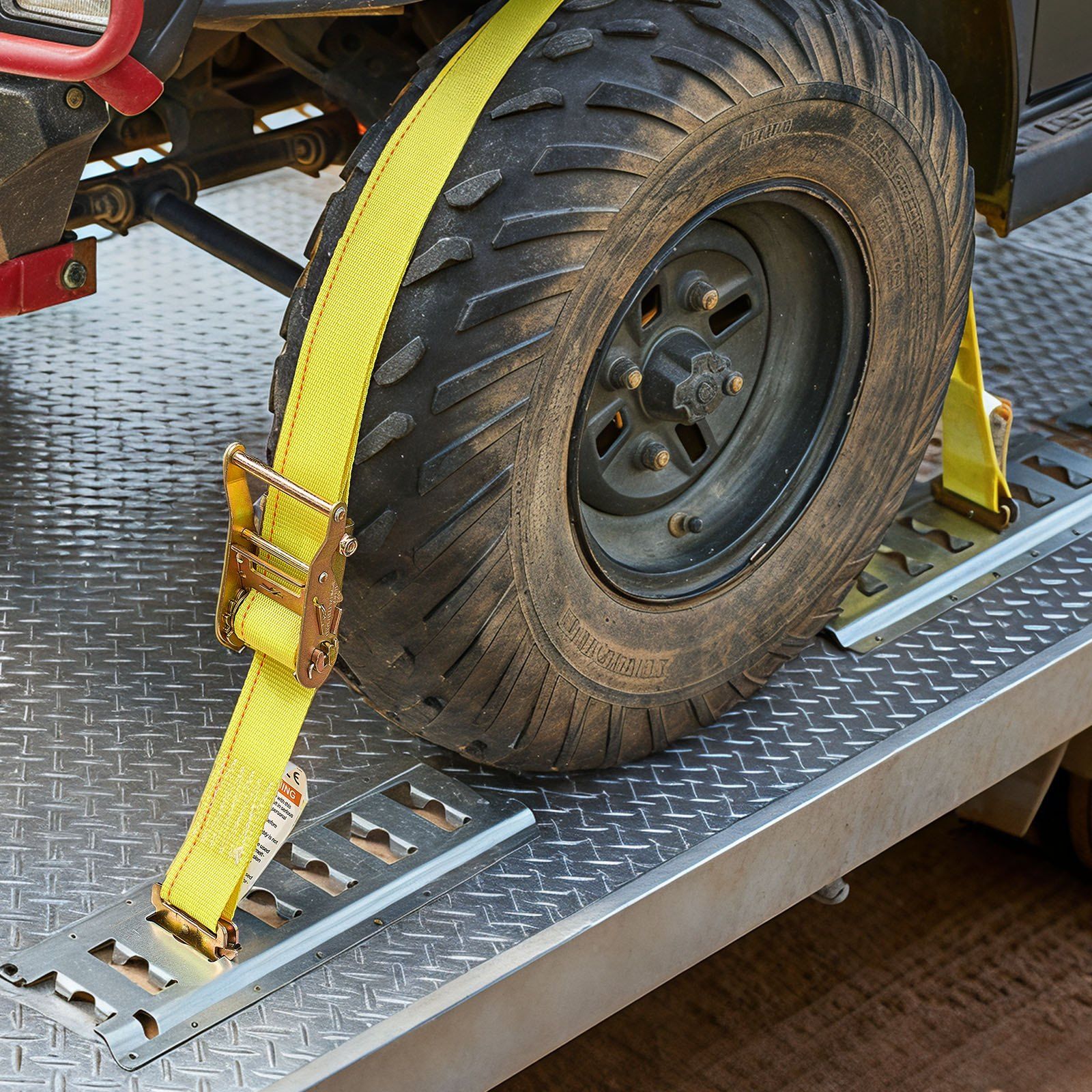 Ratchet Straps, 50.8 mm x 4.6 m, 30 Pack E-Track Tie Down Straps, 1995 kg Break Strength & 662 kg Rated Load, Tie Down Ratcheting for Moving, Trailers, Motorcycles, Kayaks, Car Roof, Yellow - Image 8