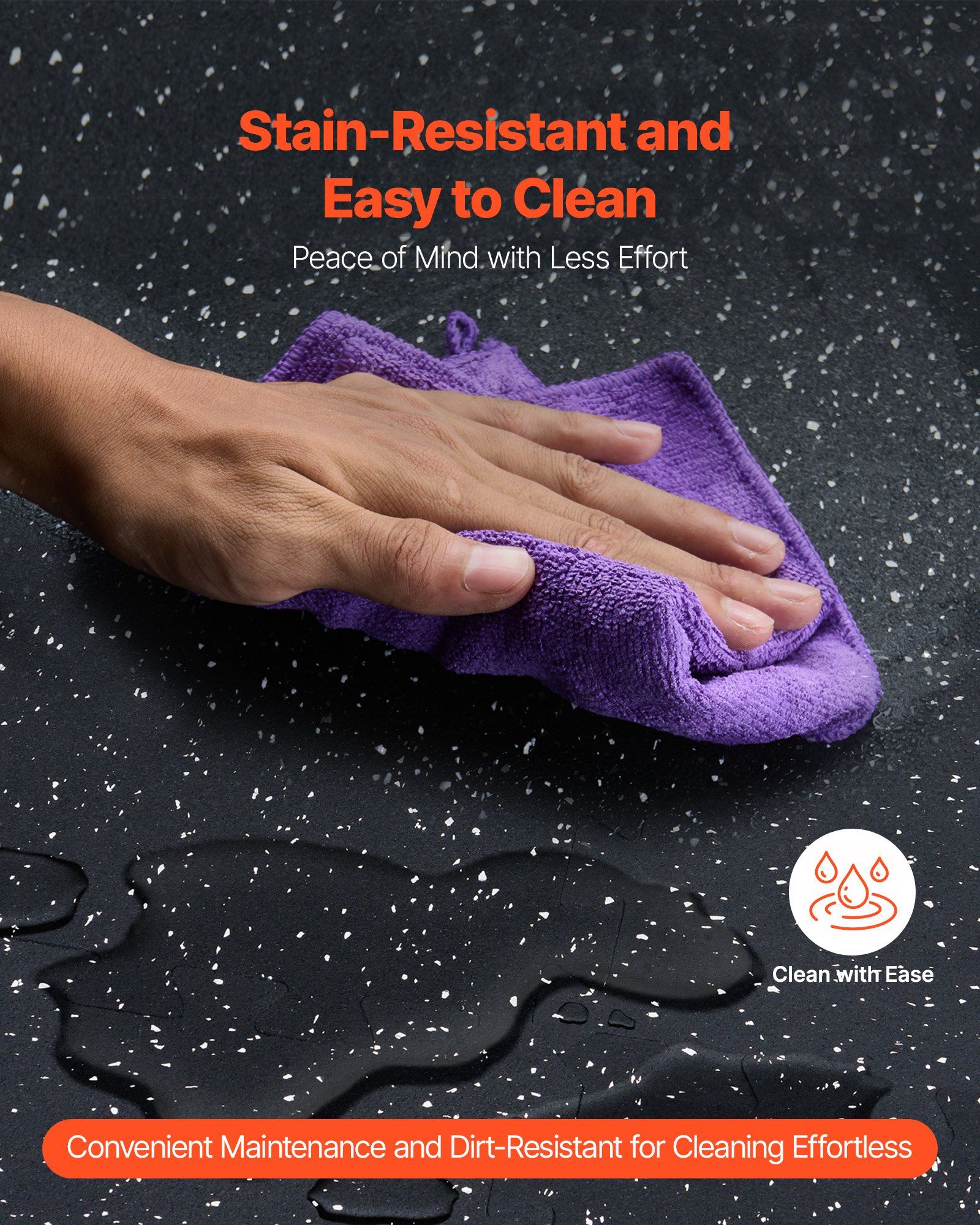 0.56 Inch Thick Gym Floor Mats, 25 Tiles Rubber Top with EVA Foam, 25