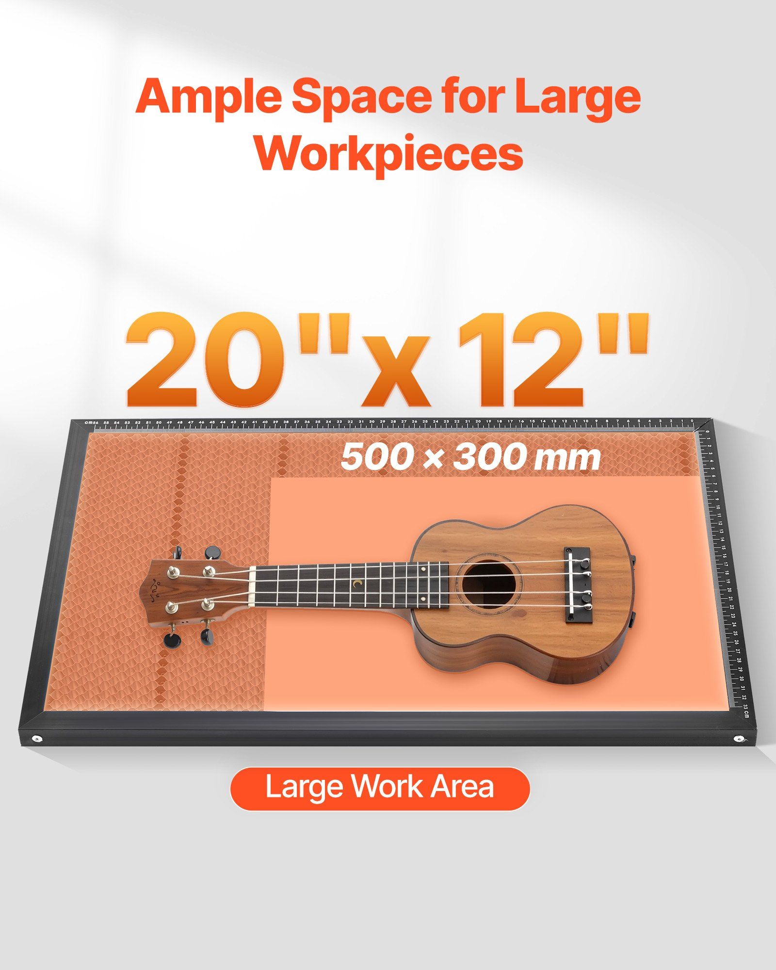 55W CO2 Laser Engraver, 500 x 300 mm, Desktop CO2 Laser Engraver and Cutter Machine with 16MP Camera, Water Pump, Rotary Axis, Compatible with LightBurn CorelDRAW RDWorks, for Wood Acrylic Glass - Image 3