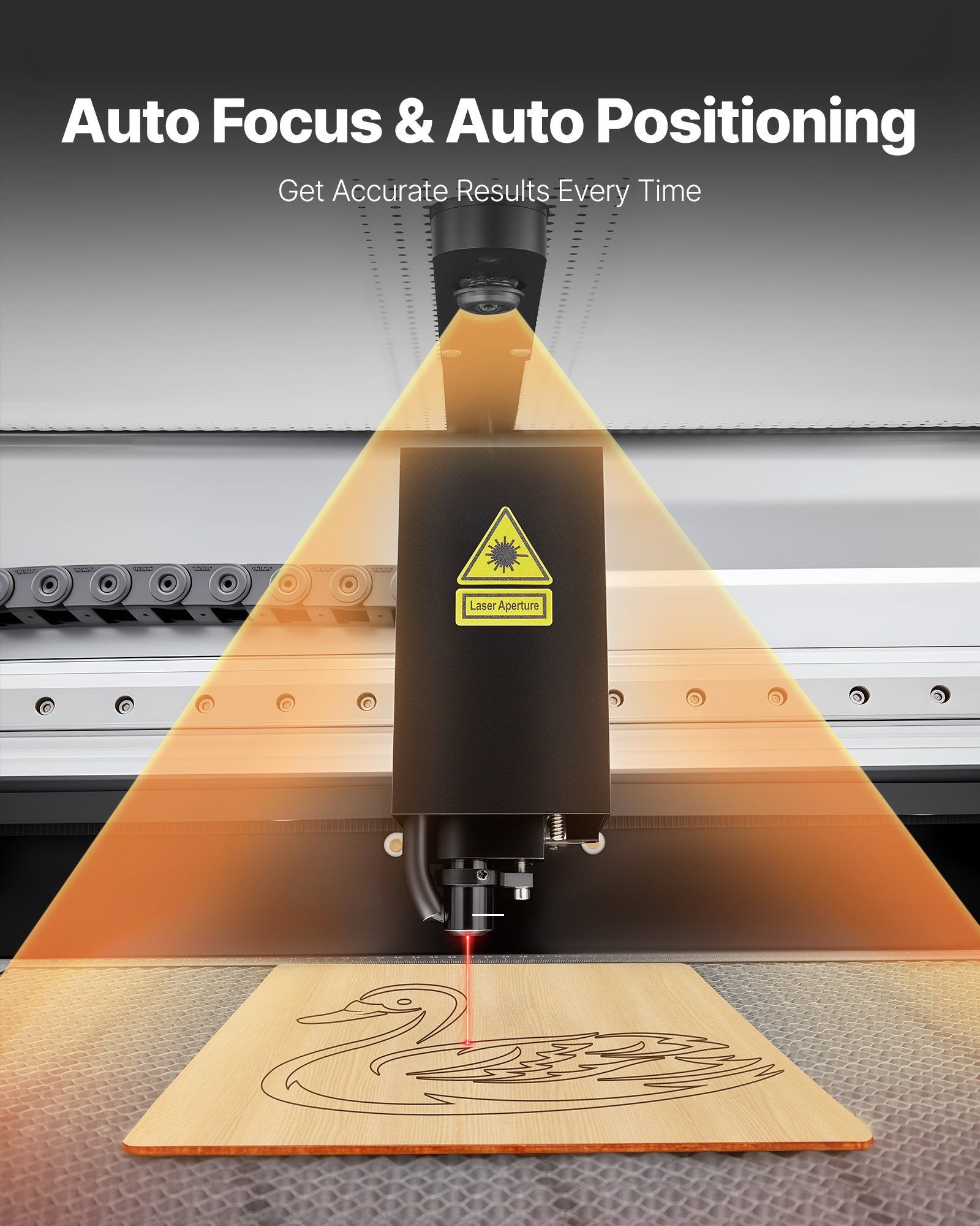 55W CO2 Laser Engraver, 500 x 300 mm, Desktop CO2 Laser Engraver and Cutter Machine with 16MP Camera, Water Pump, Rotary Axis, Compatible with LightBurn CorelDRAW RDWorks, for Wood Acrylic Glass - Image 4