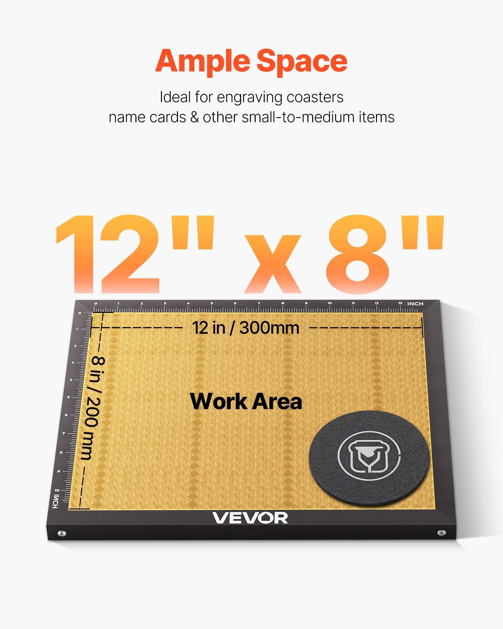 45W CO2 Laser Engraver, 300 x 200 mm, Desktop CO2 Laser Engraver Cutter Machine with Rotary Axis, Air Assist, Engraving Machine Compatible with LightBurn CorelDRAW GRBL, for Wood Acrylic Glass - Image 3