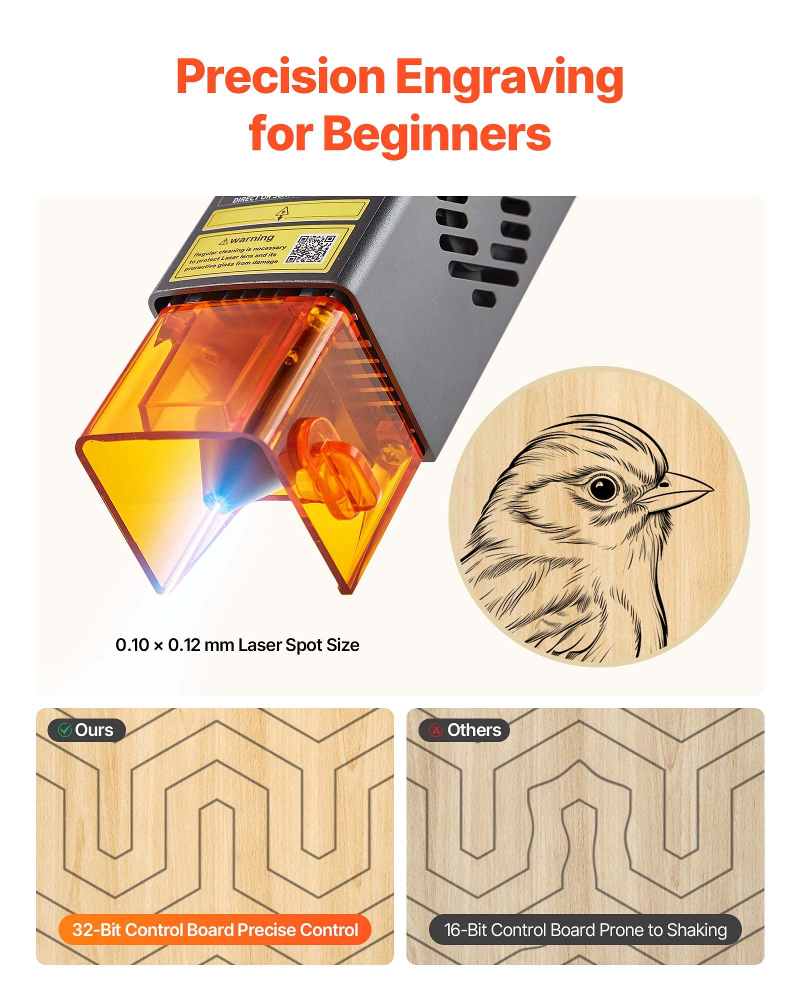 Laser Engraver, 10W, Laser Engraving and Cutting Machine with Enclosure, Laser Cutter Engraver Machine, 300 x 300 mm Working Area, 7000 mm/min, for Wood, Leather, Glass, Certain Metal, Class 1 - Image 4