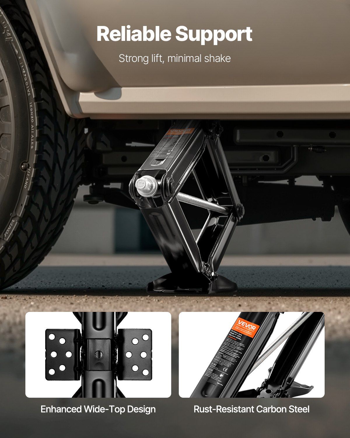 2268 kg RV Scissor Jacks, 10.3-59.5 cm RV Stabilizer Leveling Scissor Jacks, Set of 2, Heavy Duty Stabilizer Jack with Crank Handle, Socket and Bubble Levels, Not Easily Bent or Deformed - Image 4