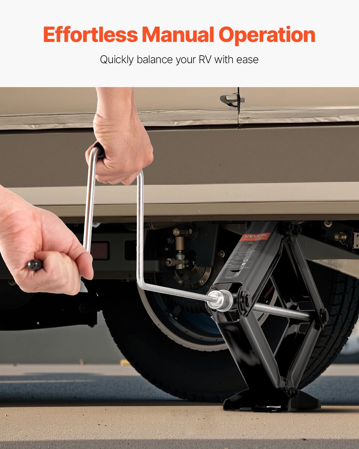 2268 kg RV Scissor Jacks, 10.3-59.5 cm RV Stabilizer Leveling Scissor Jacks, Set of 4, Heavy Duty Stabilizer Jack with Crank Handle, Socket and Bubble Levels, Not Easily Bent or Deformed - Image 6