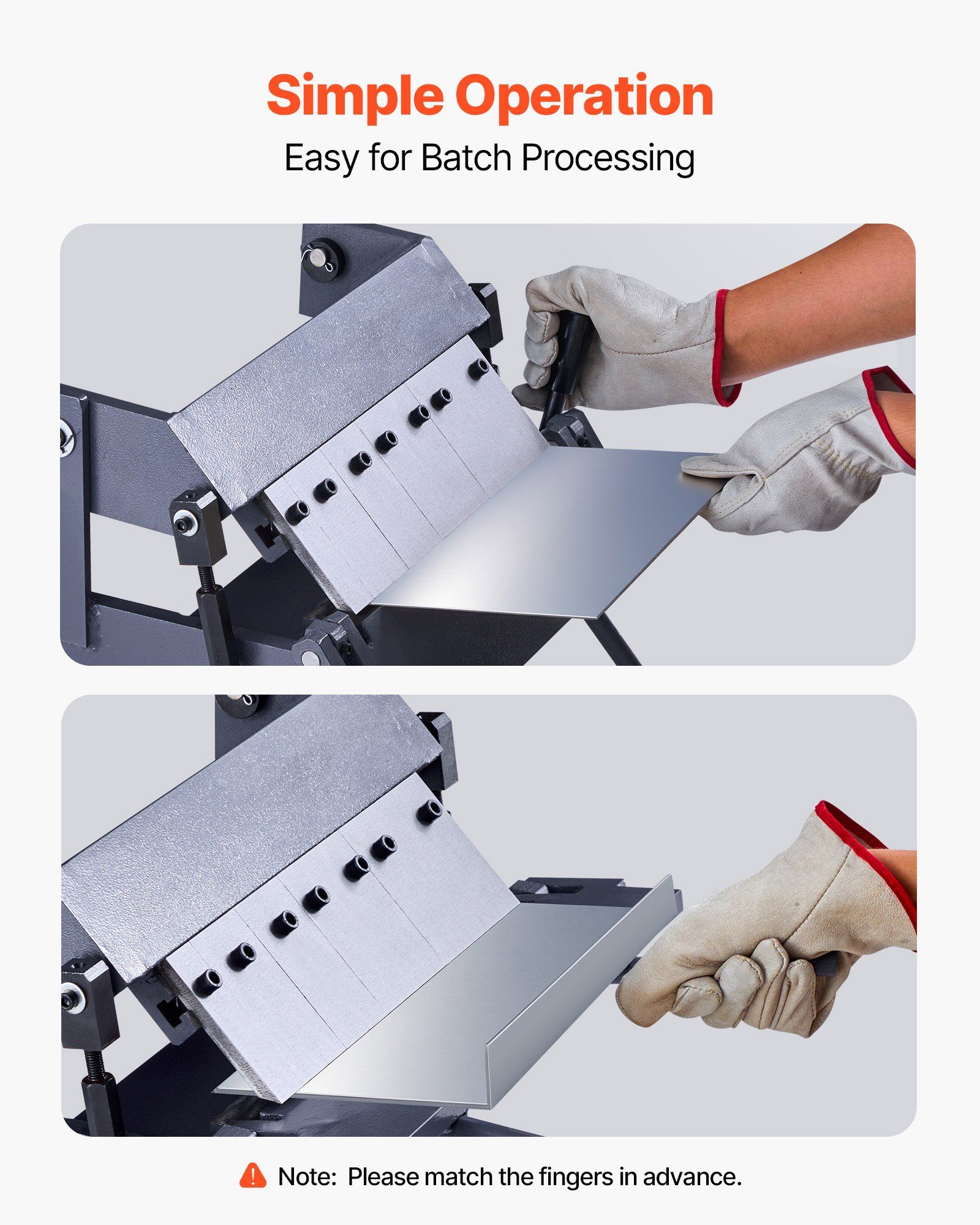 Box and Pan Brake, 305 mm Sheet Metal Bending Brake, 20-Gauge Mild Steel Capacity, 0-135 Degree Adjustable, Metal Bender Machine with 5 Fingers, Heavy-Duty Aluminum Folder for Precise Bending - Image 6