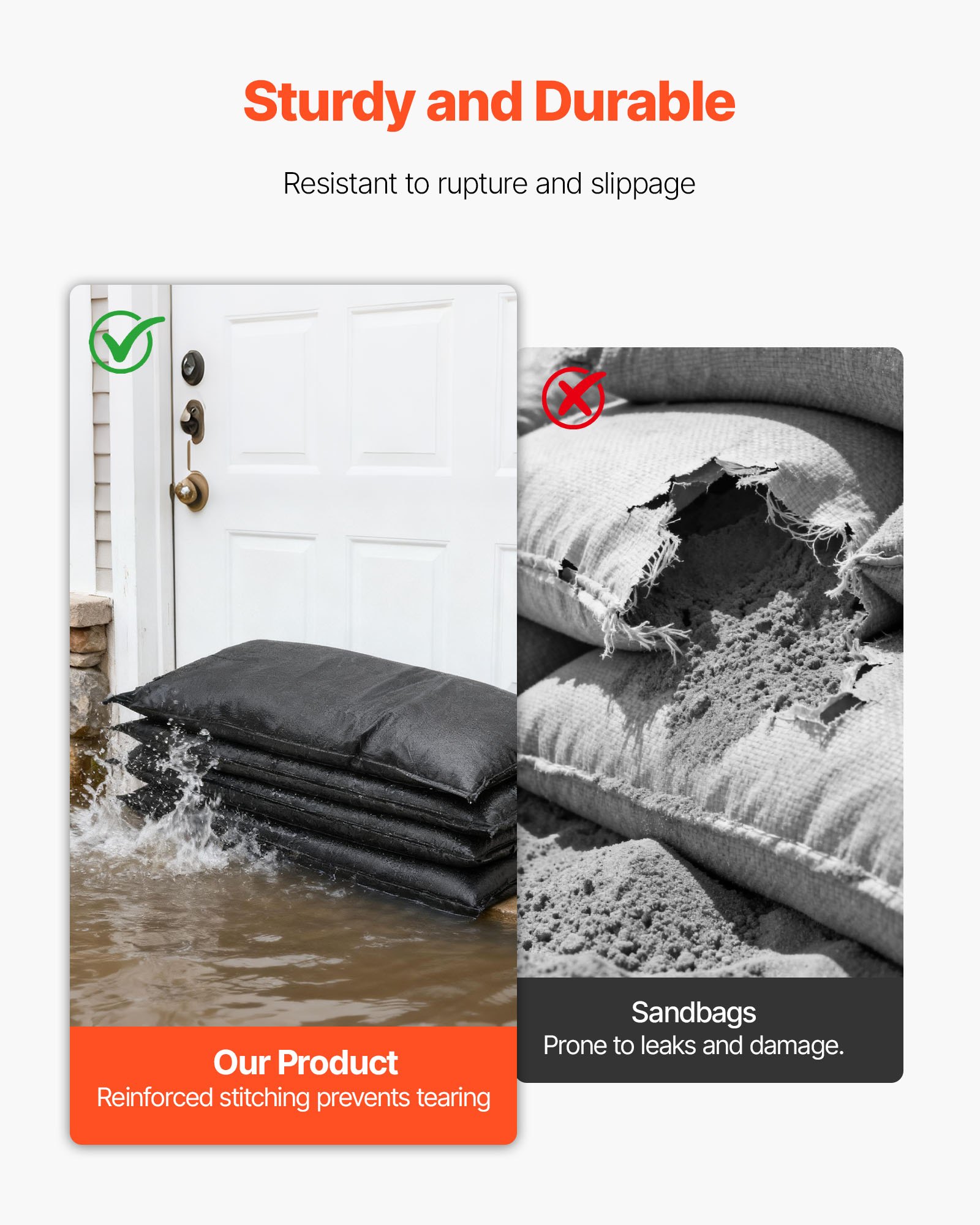 Flood Barrier, 10 Pack, 430 x 830 mm Flood Bags with Bucket, Reusable Water Absorbent Barrier Activated by Water, Sandless Sandbags Blockage, Flooding Prevention Bags for Door, Basement, Garage - Image 5