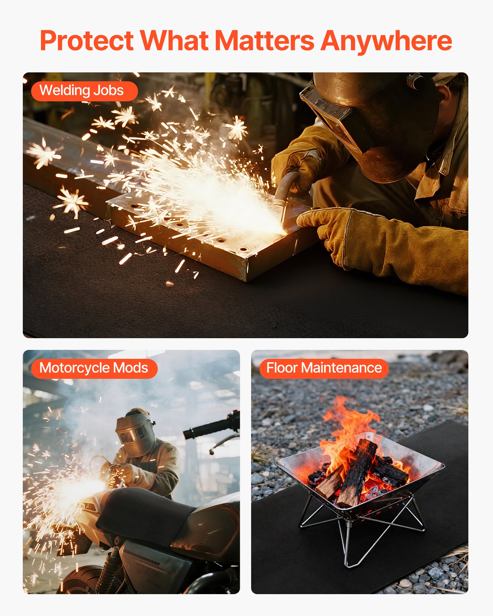 Carbon Felt Welding Blankets, 2-Pack 508mm x 914mm Flame Retardant Welding Blanket, Up to 1800°F Heat Resistant Safety Protection Blanket, 3.5mm Thickened Carbon Fiber Fireproof Insulation Mat - Image 4
