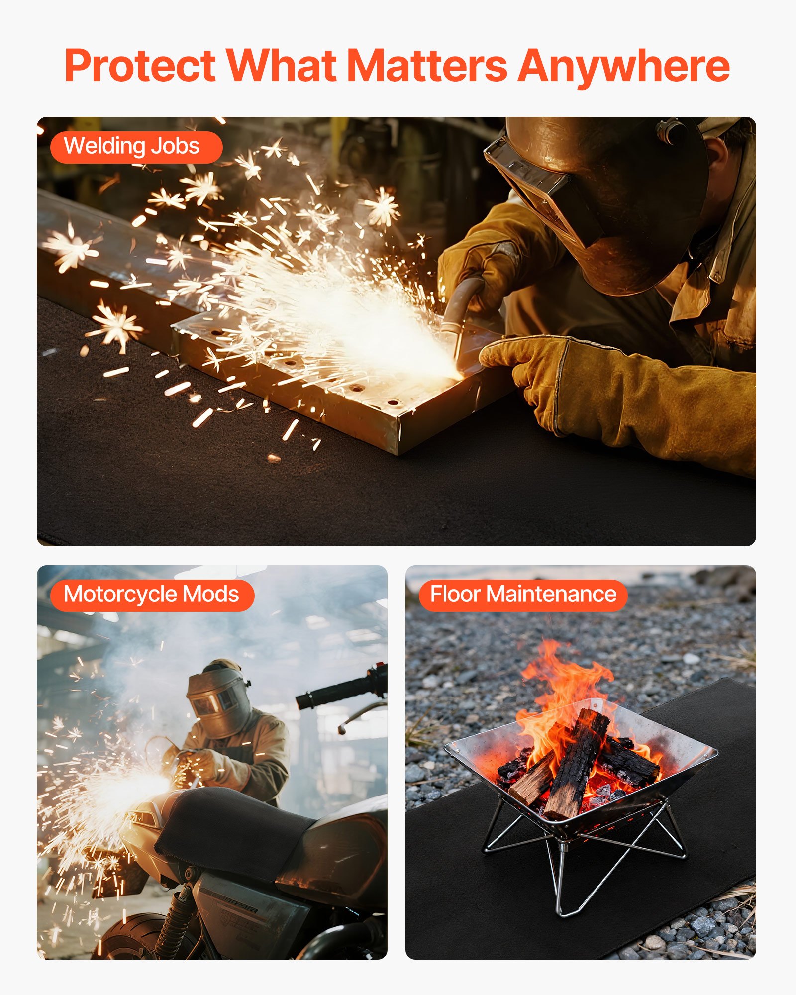 Carbon Felt Welding Blanket, 1016mm x 1016mm Flame Retardant Welding Blanket, Up to 1800°F Heat Resistant Safety Protection Blanket, 3.5mm Thickened Carbon Fiber Fireproof Insulation Mat Pad - Image 4