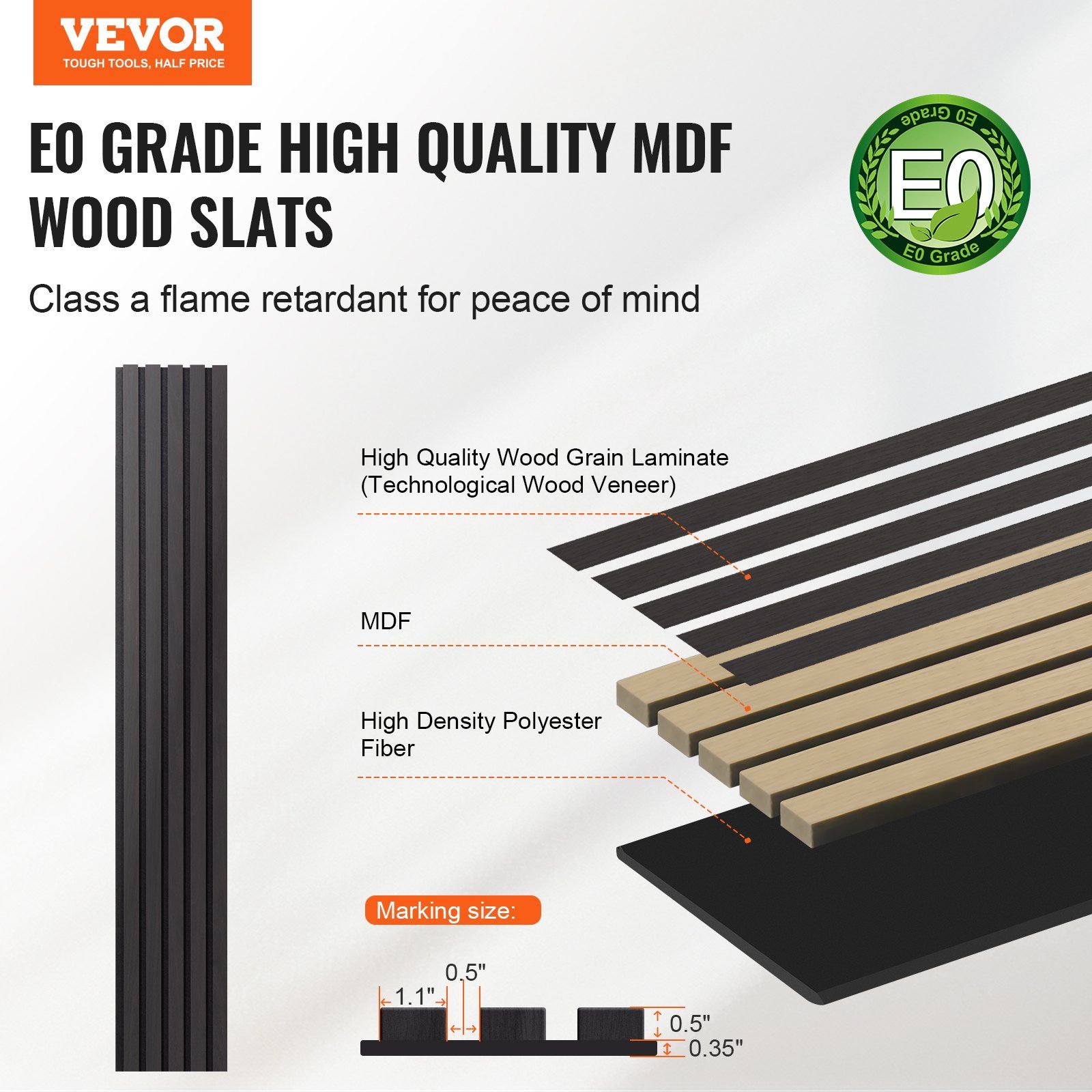 Wood Slat Acoustic Panels, 7.9 x 94.5 inch, MDF Accent Wooden Wall Panels for Modern Interior Wall Decor, Faux Wood Wall Board Panels for Noise Reduction, Black Oak - Image 2