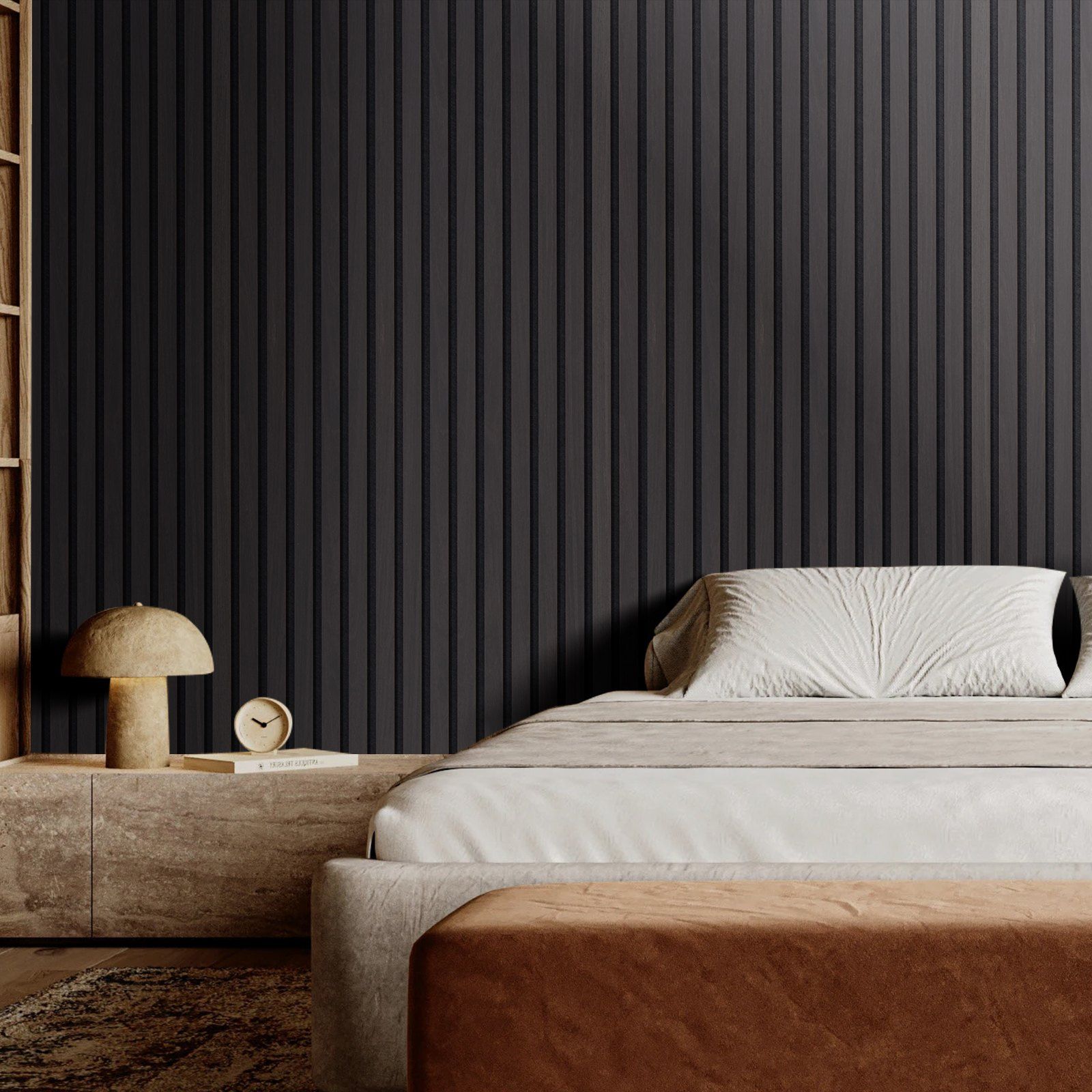 Wood Slat Acoustic Panels, 7.9 x 94.5 inch, MDF Accent Wooden Wall Panels for Modern Interior Wall Decor, Faux Wood Wall Board Panels for Noise Reduction, Black Oak - Image 8