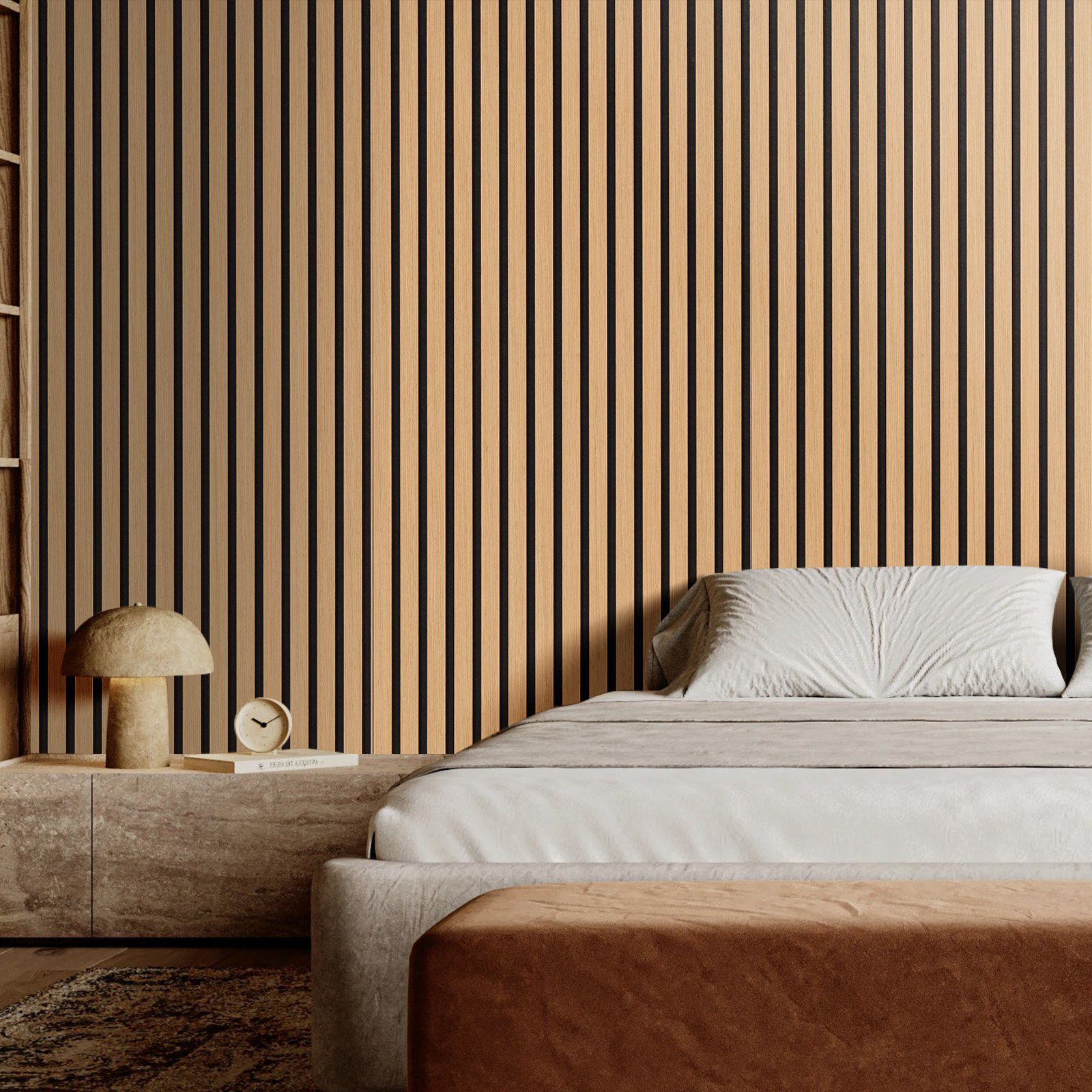 Wood Slat Acoustic Panels, 7.9 x 94.5 inch, MDF Accent Wooden Wall Panels for Modern Interior Wall Decor, Faux Wood Wall Board Panels for Noise Reduction, Light Oak - Image 8