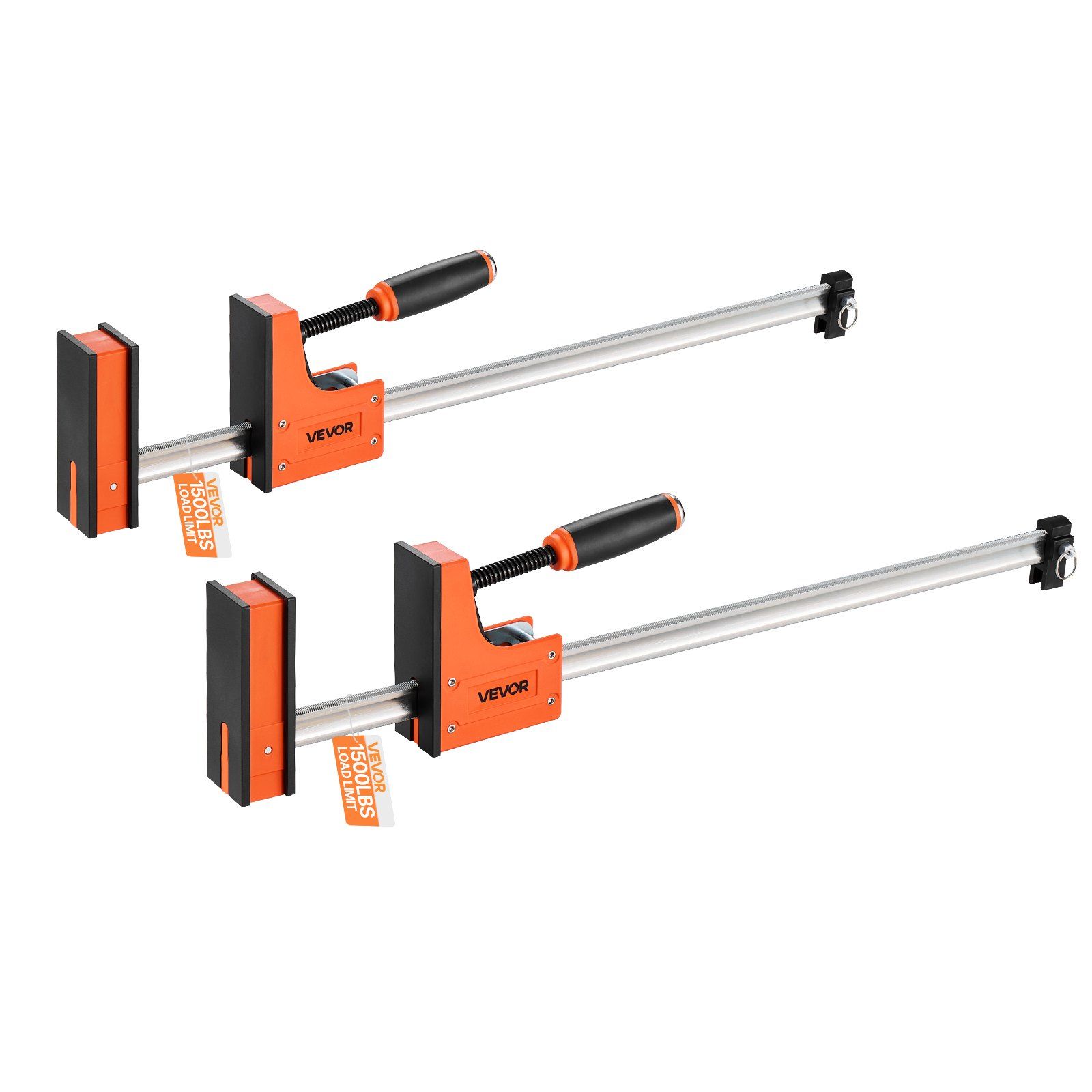 Bar Clamps for Woodworking, 2-Pack 76.2 cm Parallel Clamp Set, F-Clamp with 680 kg Load Limit, Even Pressure, High-strength Plastic and Carbon Steel, for Woodworking Metal Working, Orange - Image 1